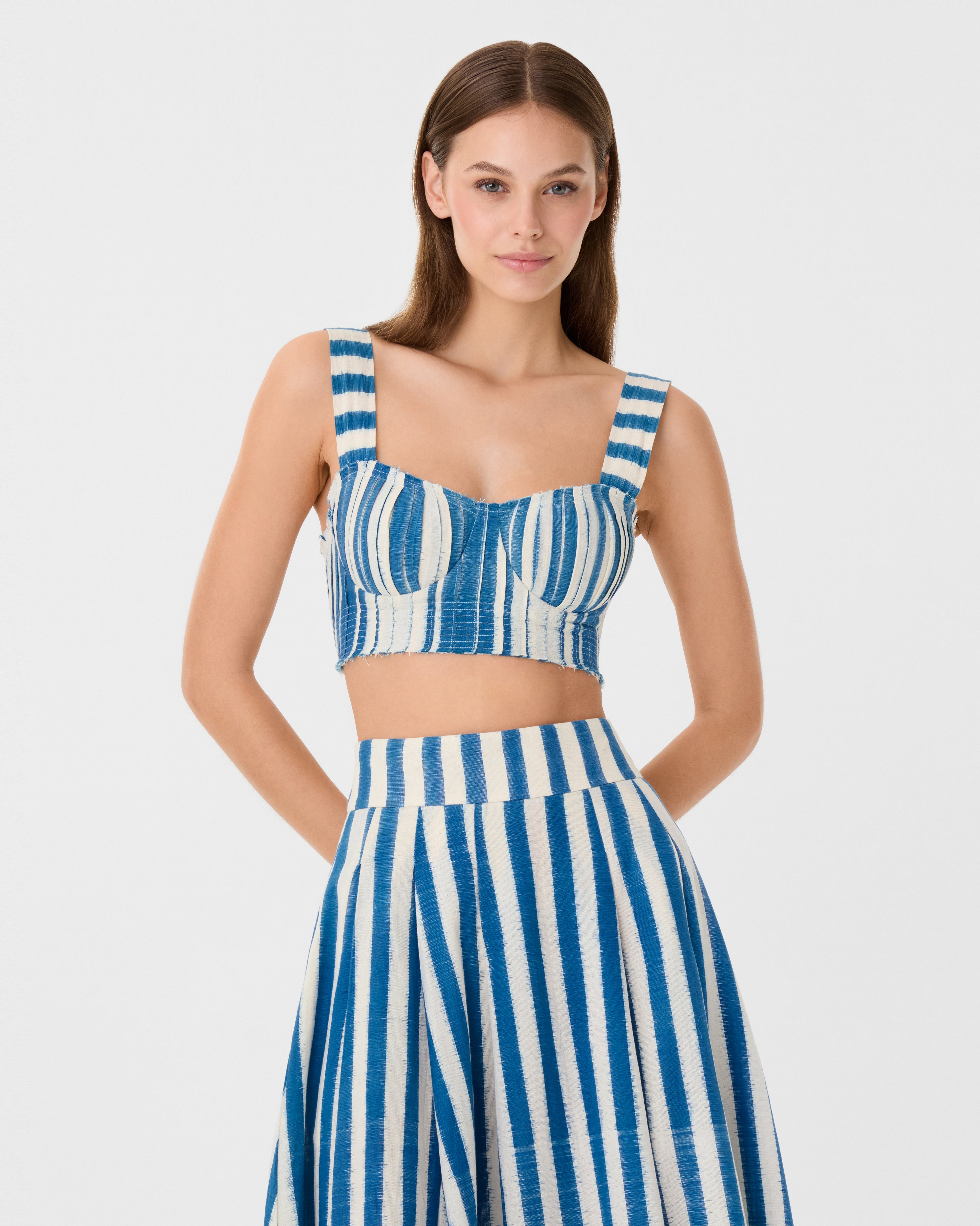 Dalia Top in Ikat Stripes