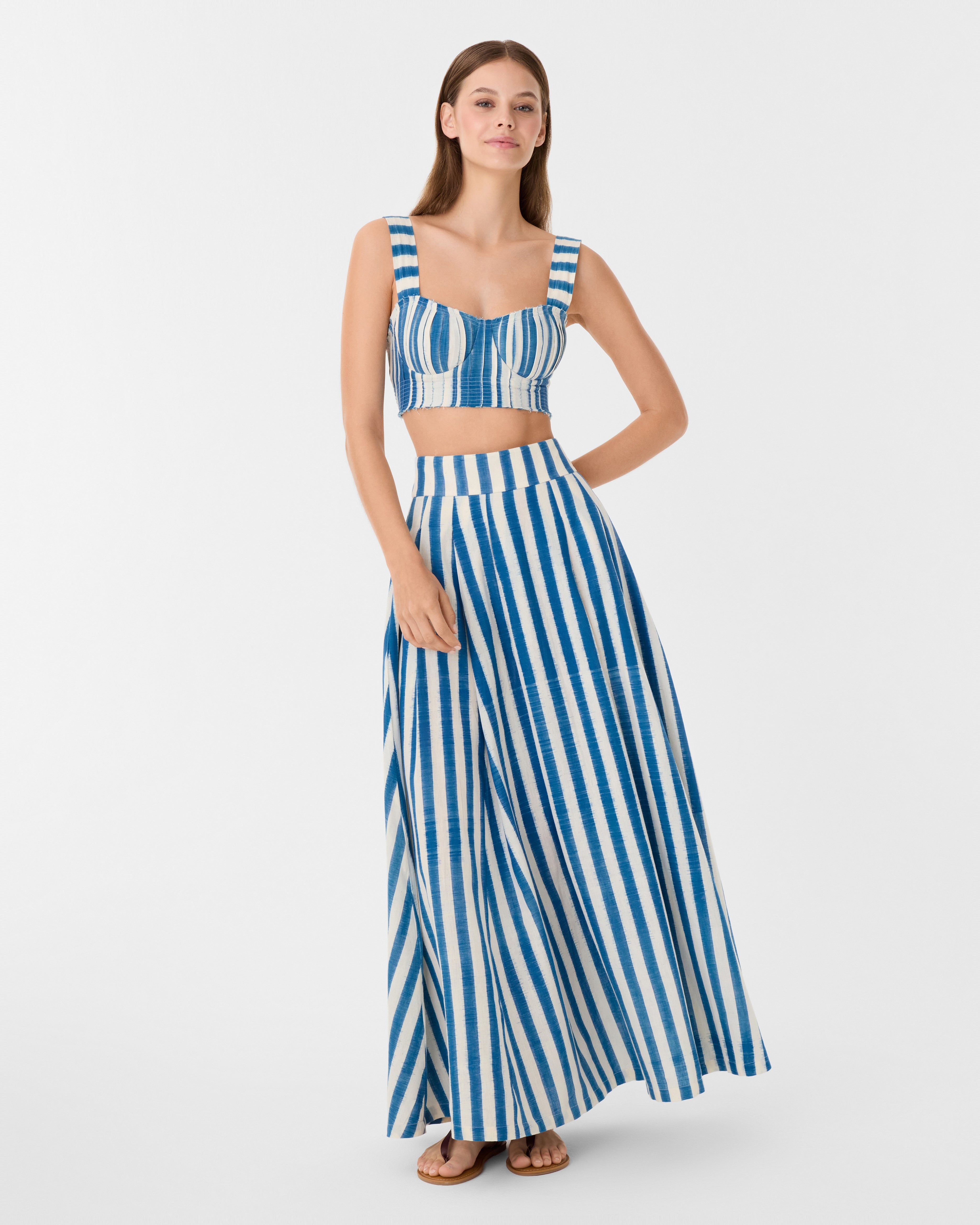 Dalia Top in Ikat Stripes