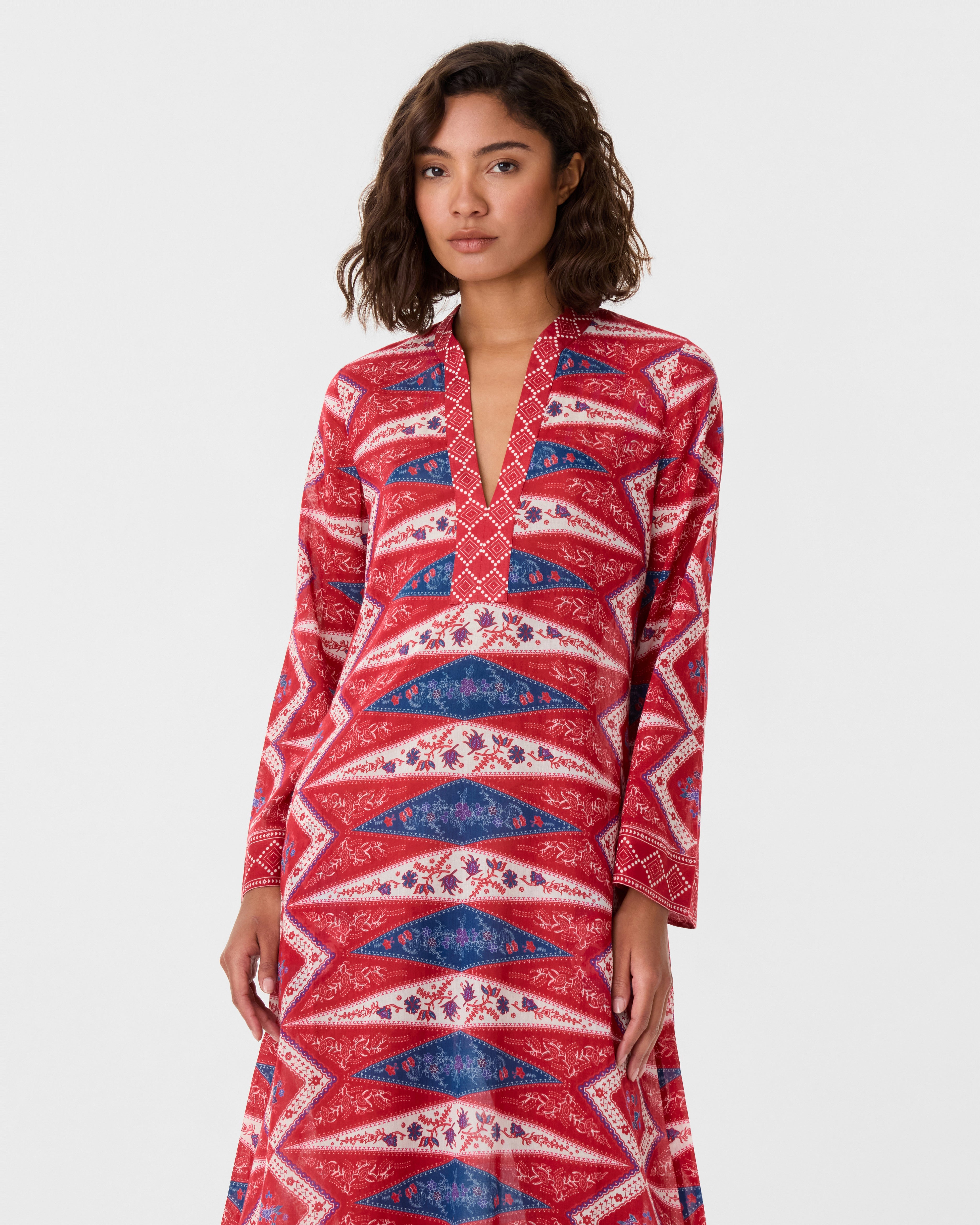 Jenna Caftan in Kites Print