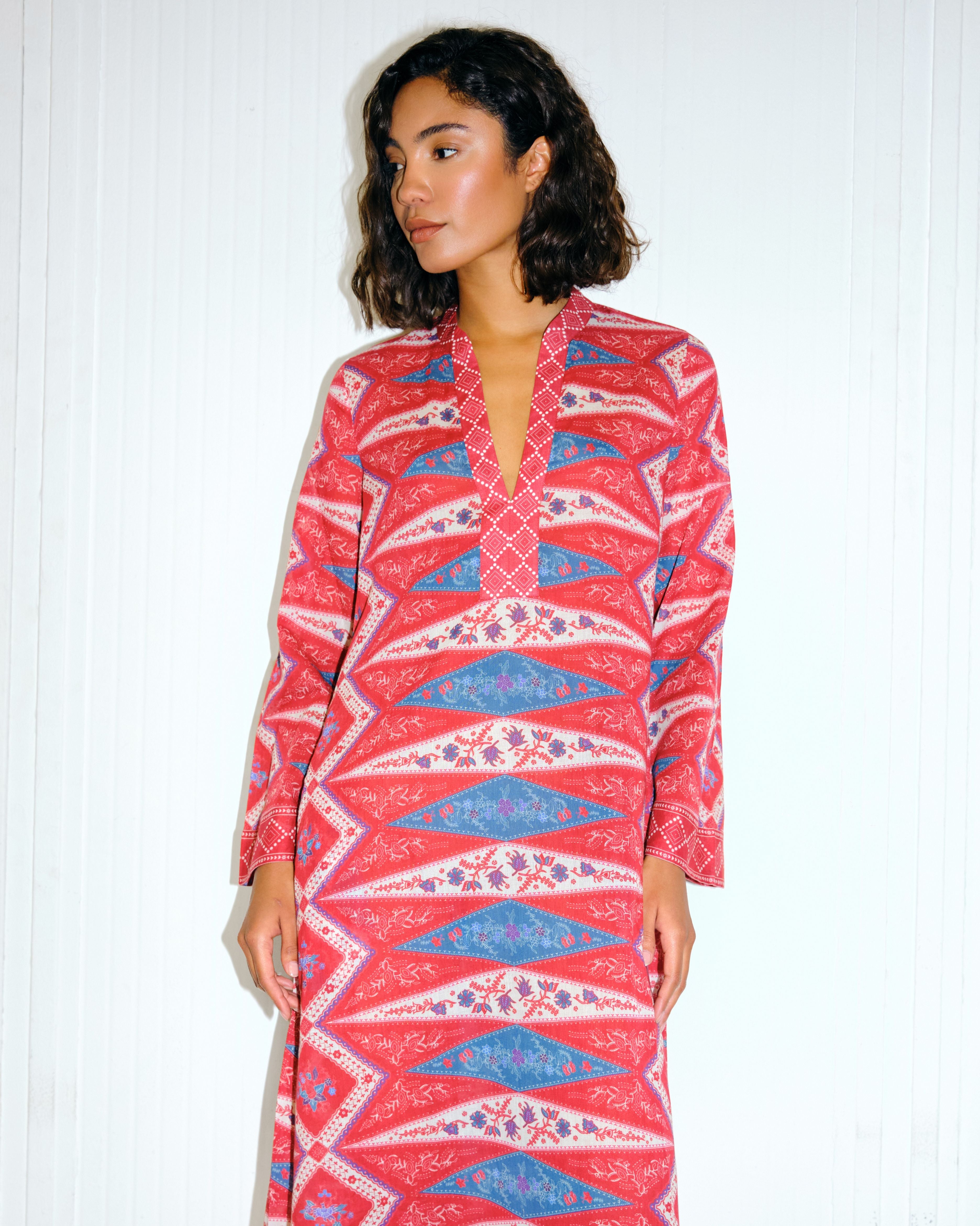 Jenna Caftan in Kites Print
