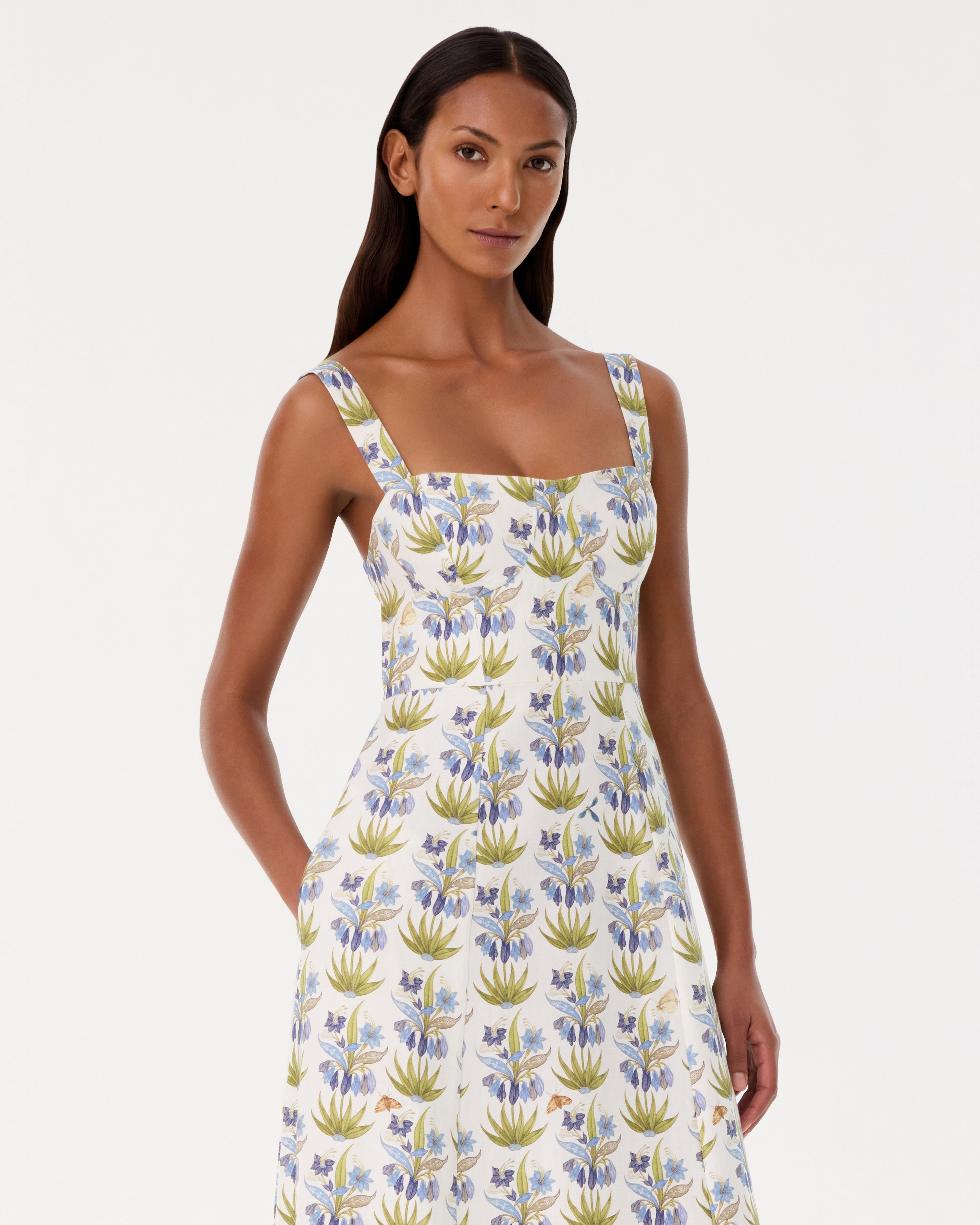 Azzurra Dress in Celestine Flower Print