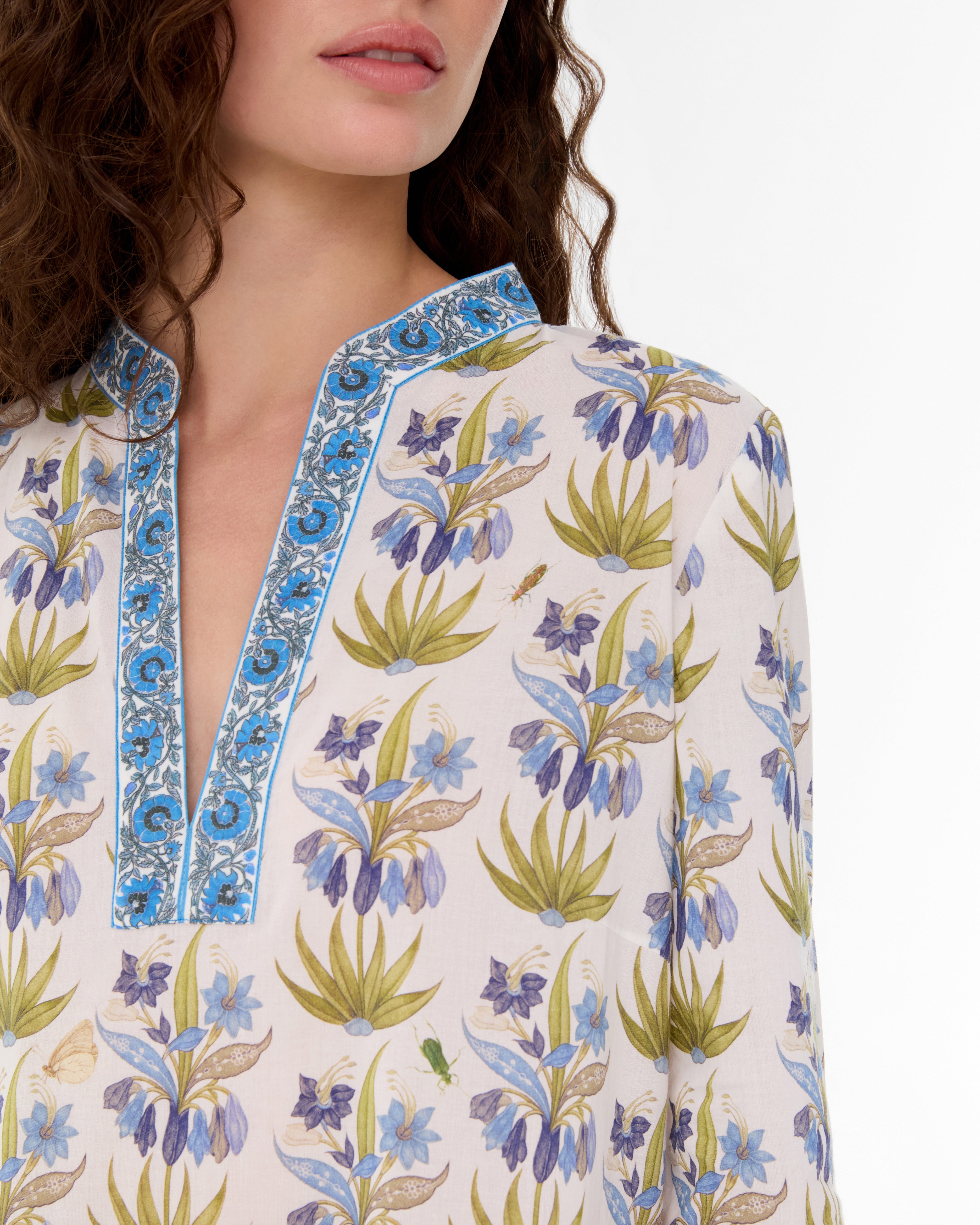 Giada Caftan in Celestine Flower Print