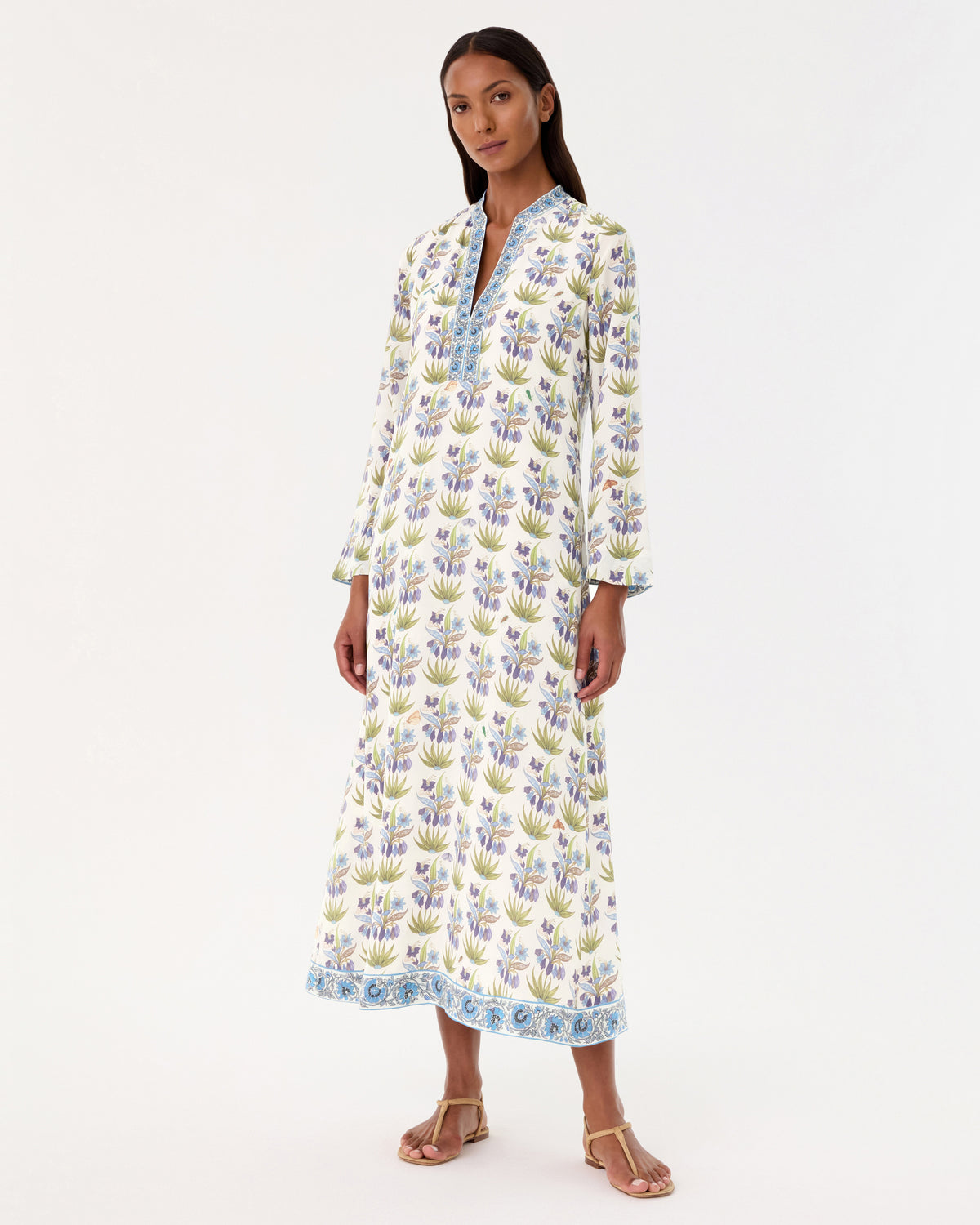 Jenna Caftan in Celestine Flower Print