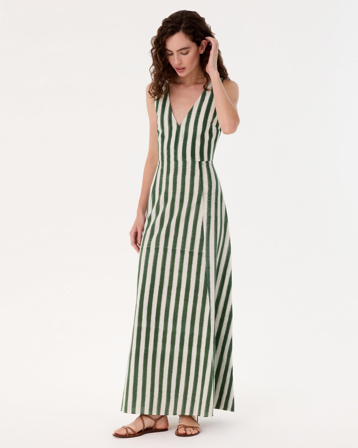 Nellie Dress in Ikat Stripes