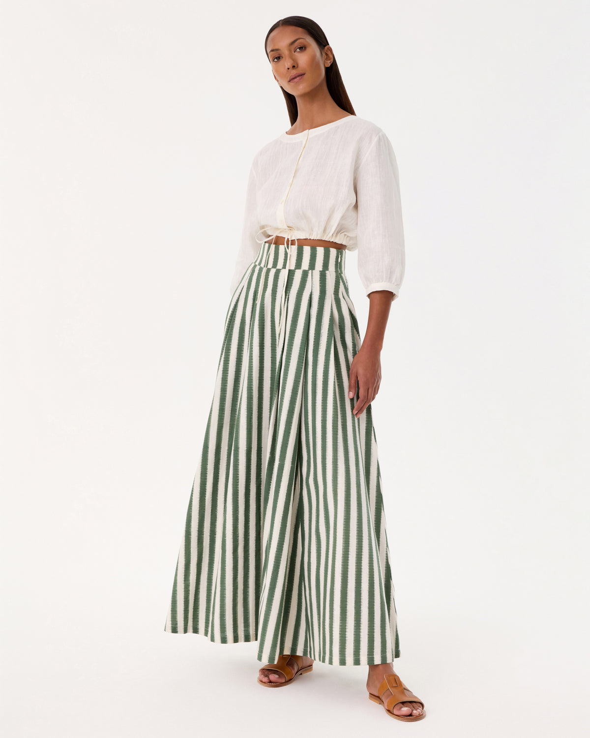Flaminia Skirt in Ikat Stripes