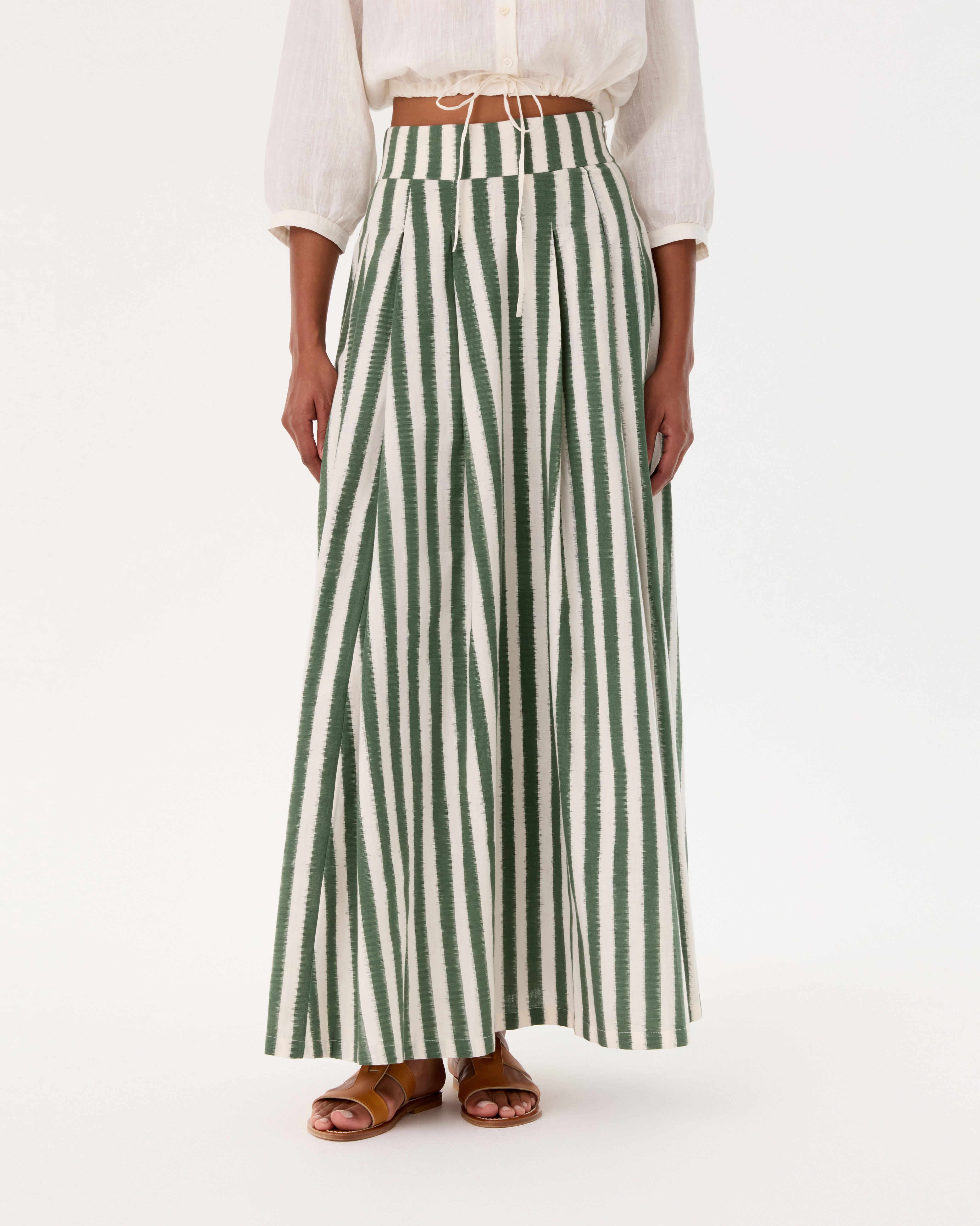Flaminia Skirt in Ikat Stripes