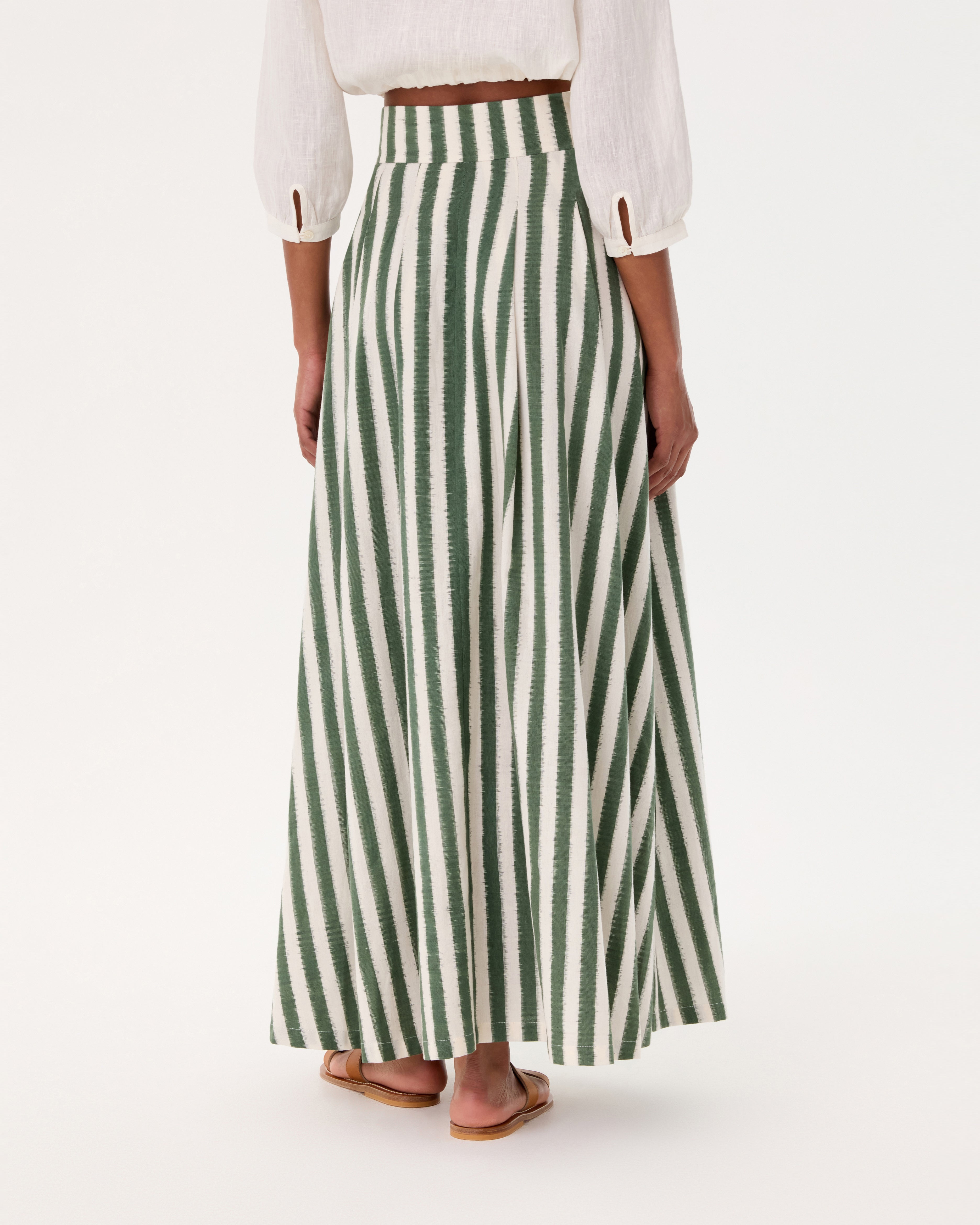 Flaminia Skirt in Ikat Stripes