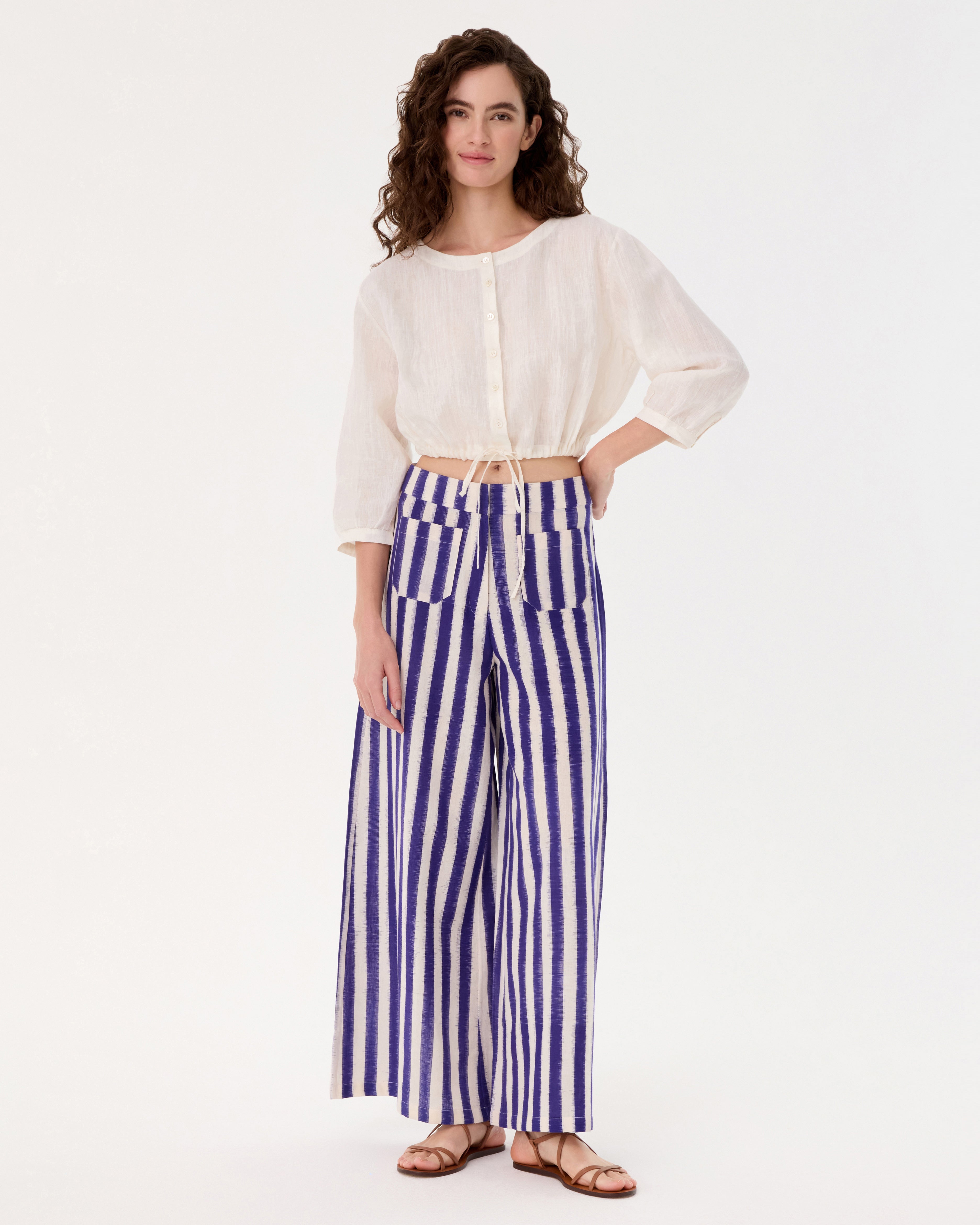 Adele Trousers in Ikat Stripes