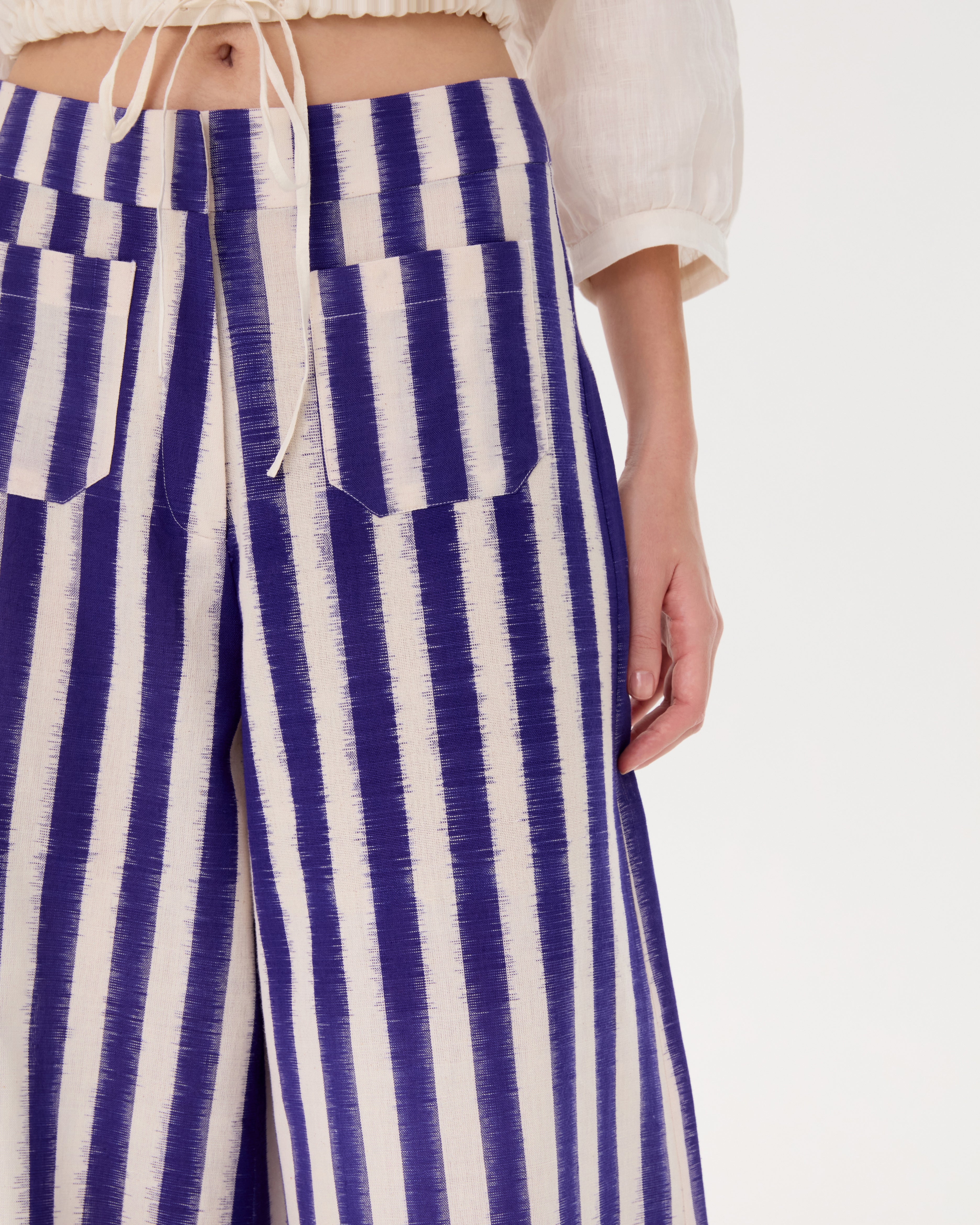 Adele Trousers in Ikat Stripes