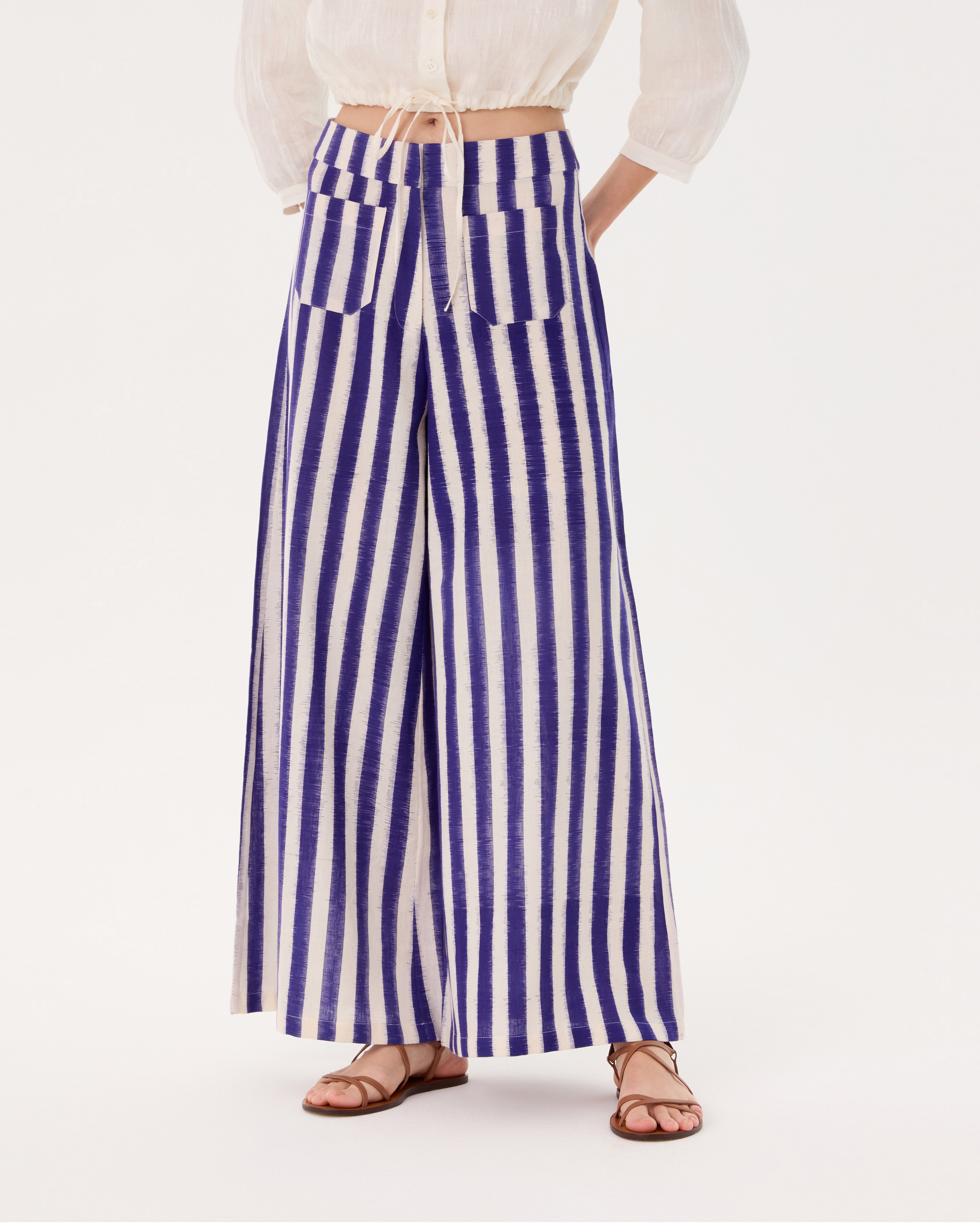 Adele Trousers in Ikat Stripes