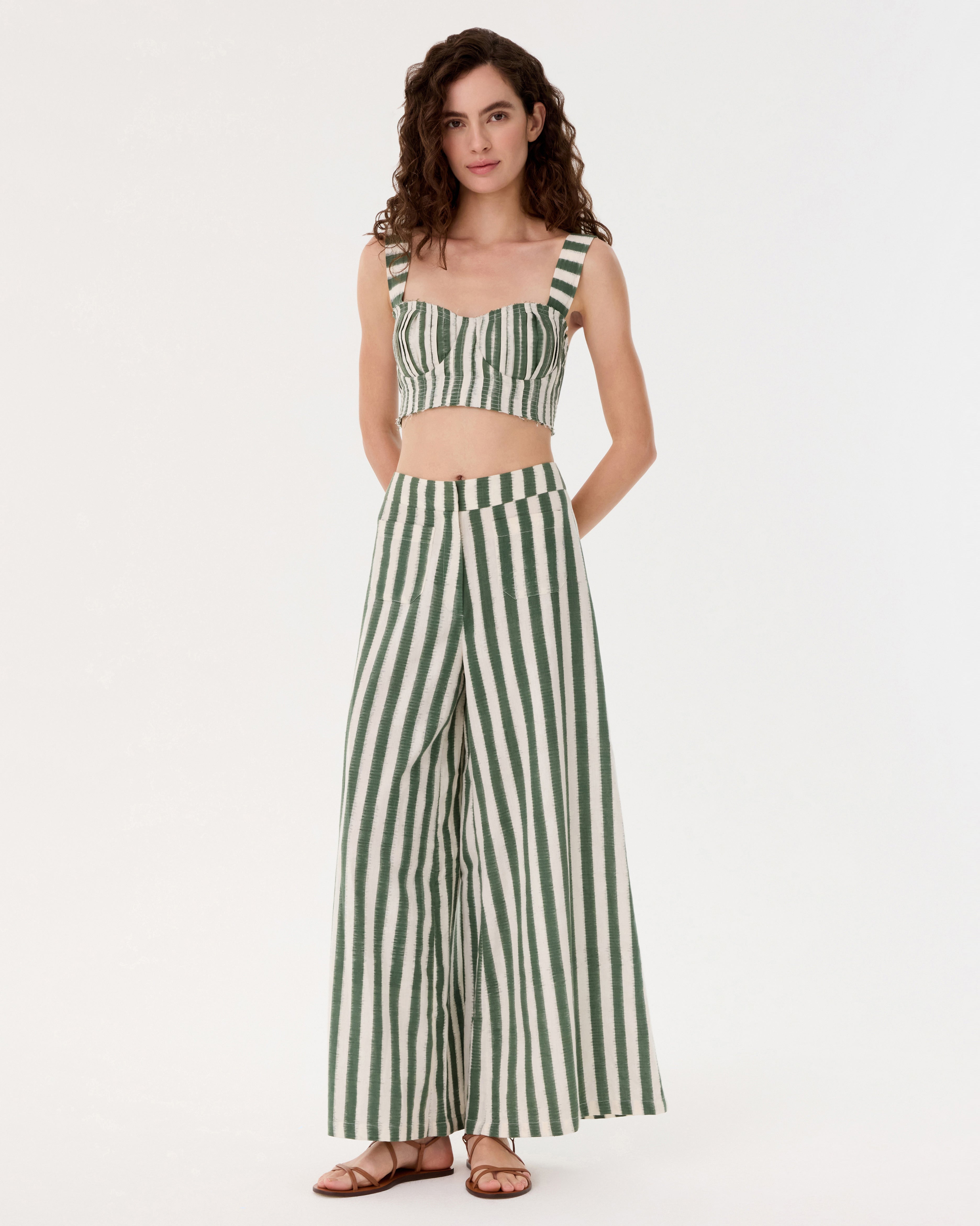 Adele Trousers in Ikat Stripes