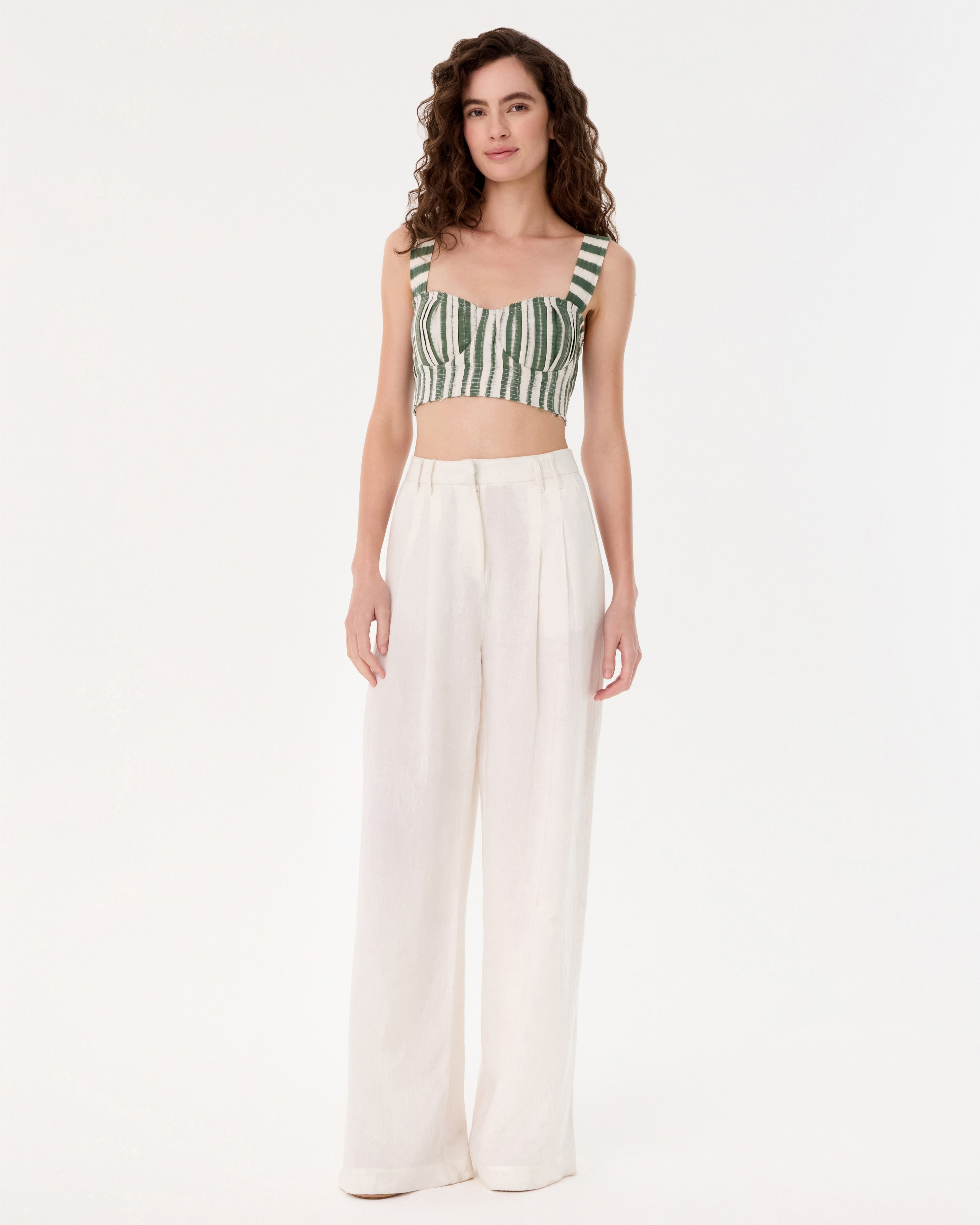 Dalia Top in Ikat Stripes