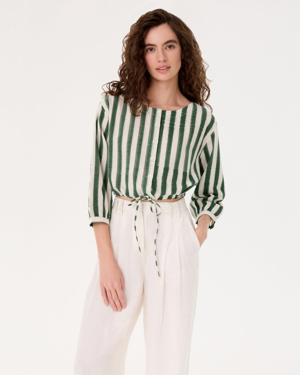 New Jinny Top in Ikat Stripes