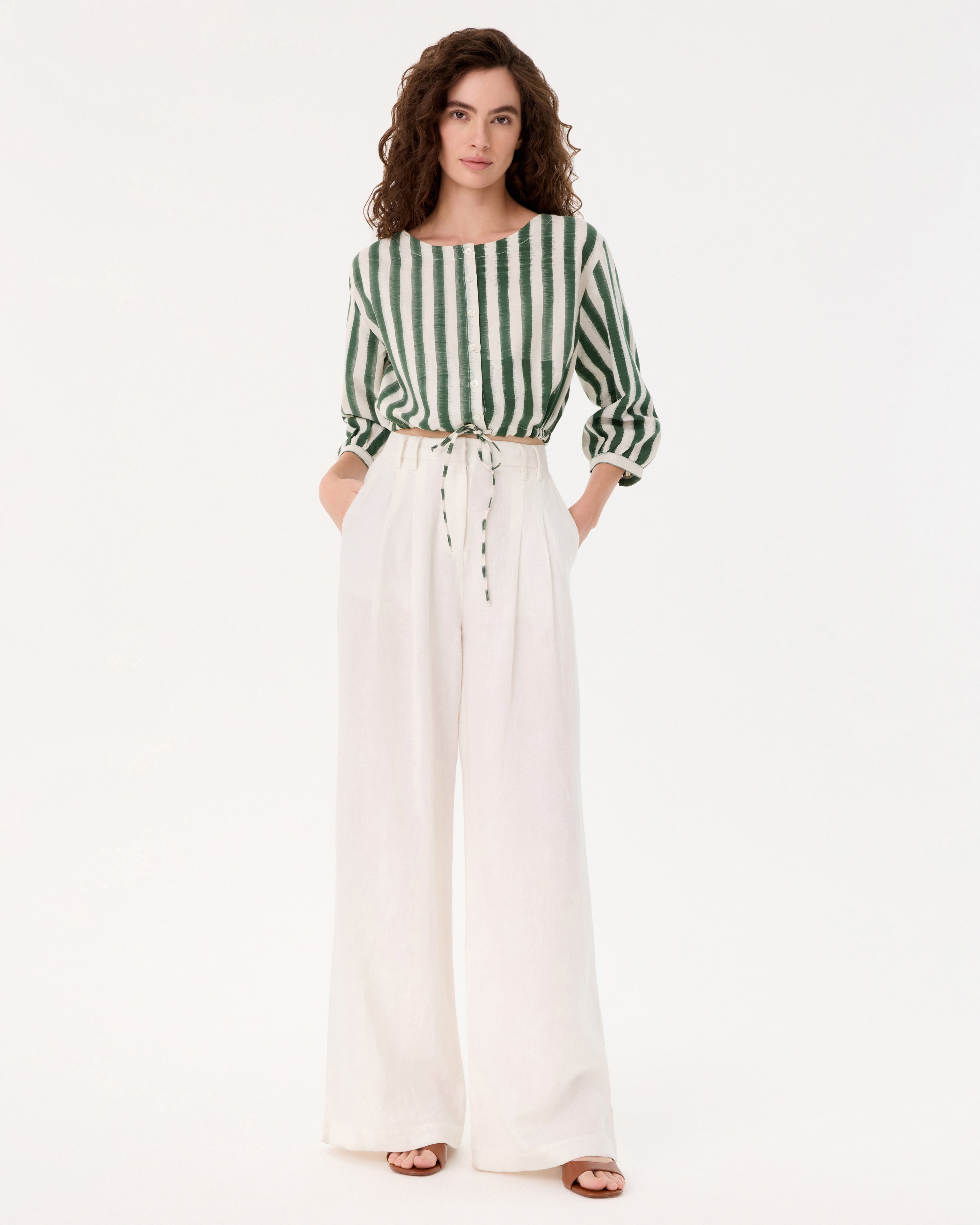 New Jinny Top in Ikat Stripes