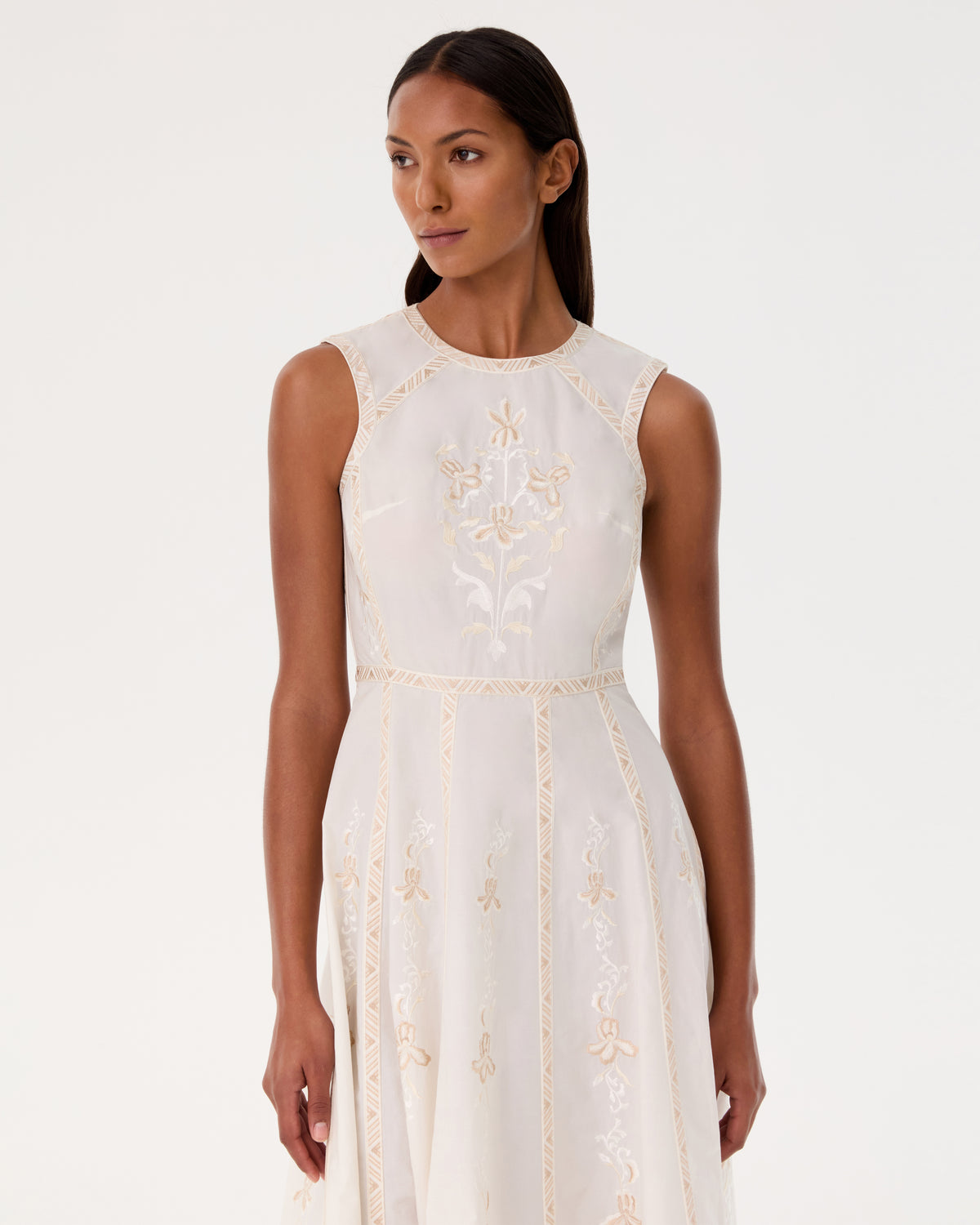 Clodette Dress with Iris Embroidery