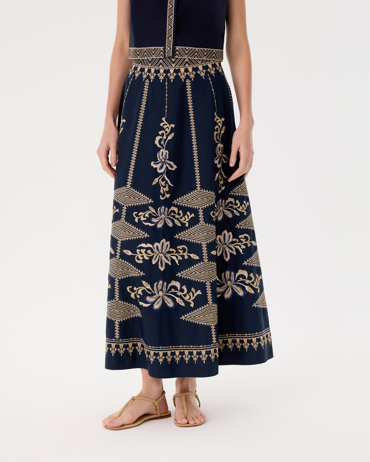 New Camille Skirt with Iris Embroidery