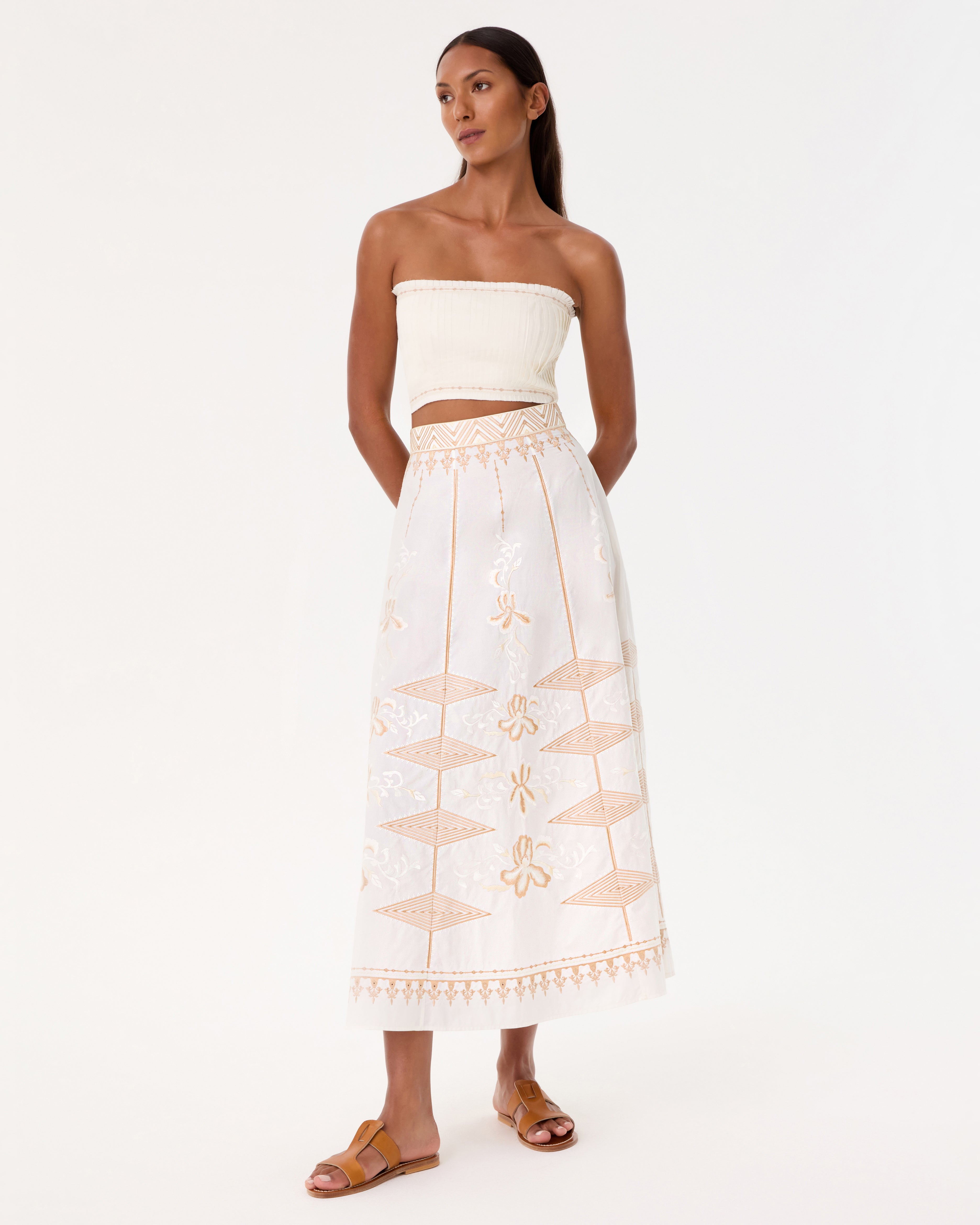 New Camille Skirt with Iris Embroidery