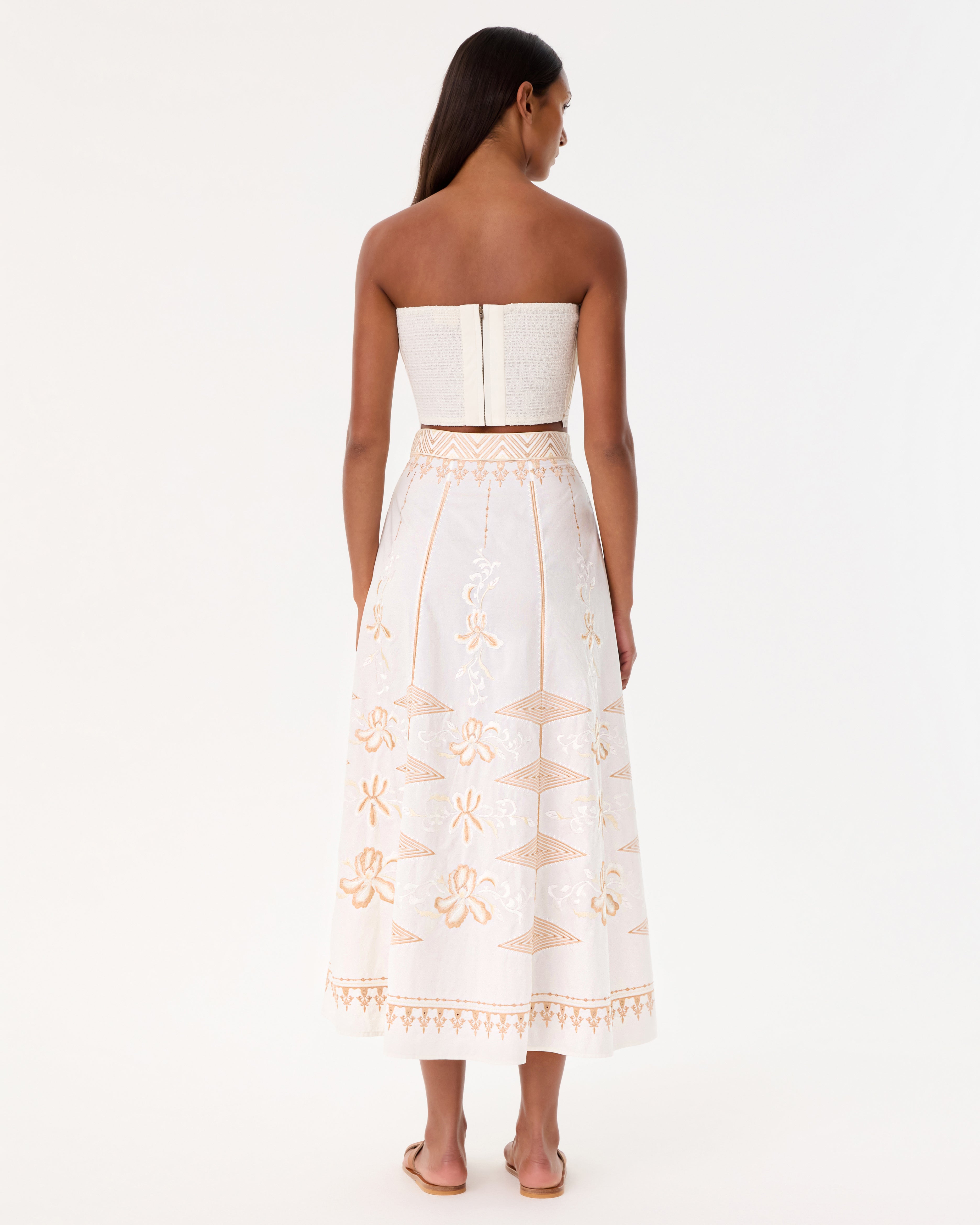 New Camille Skirt with Iris Embroidery