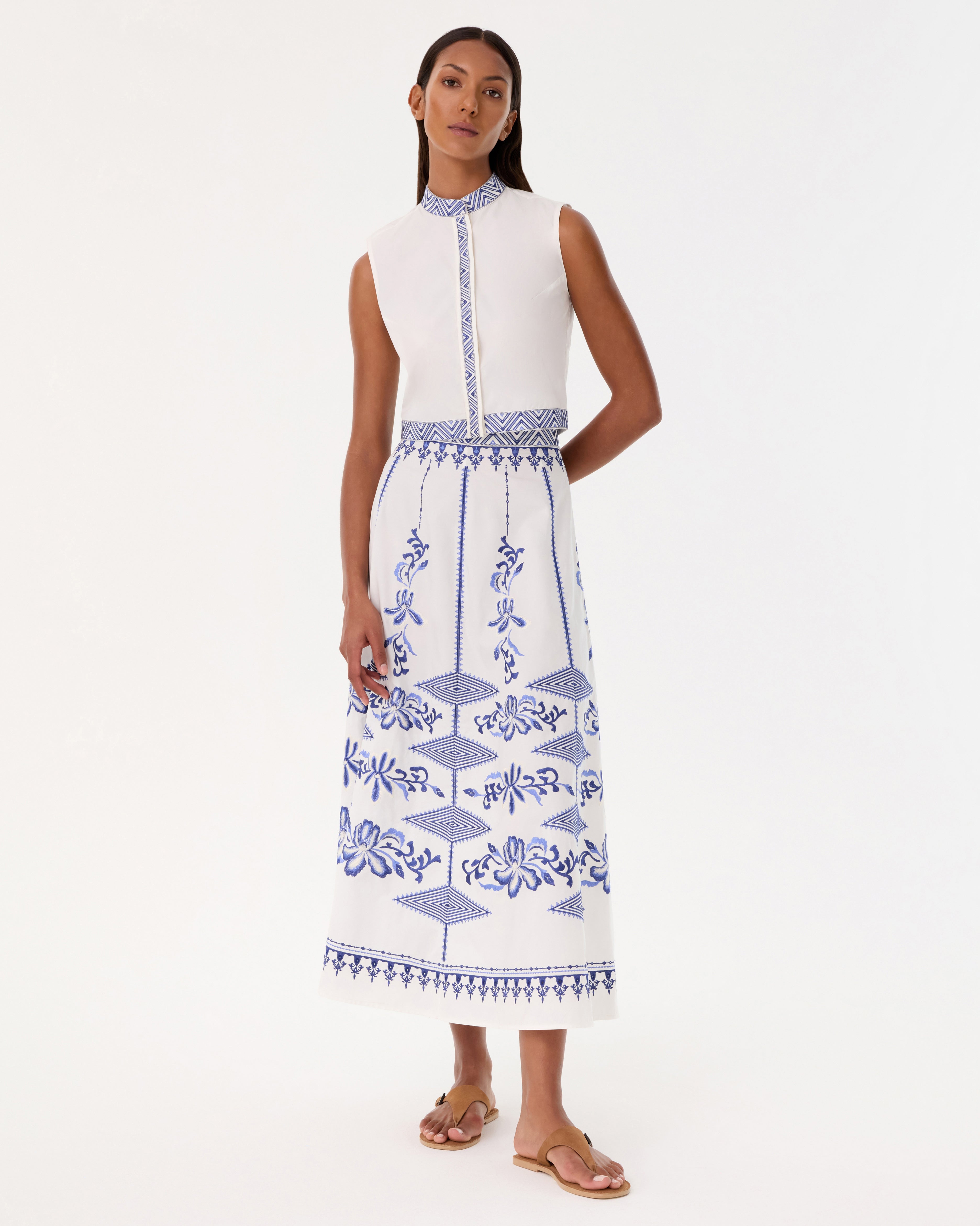 New Camille Skirt with Iris Embroidery