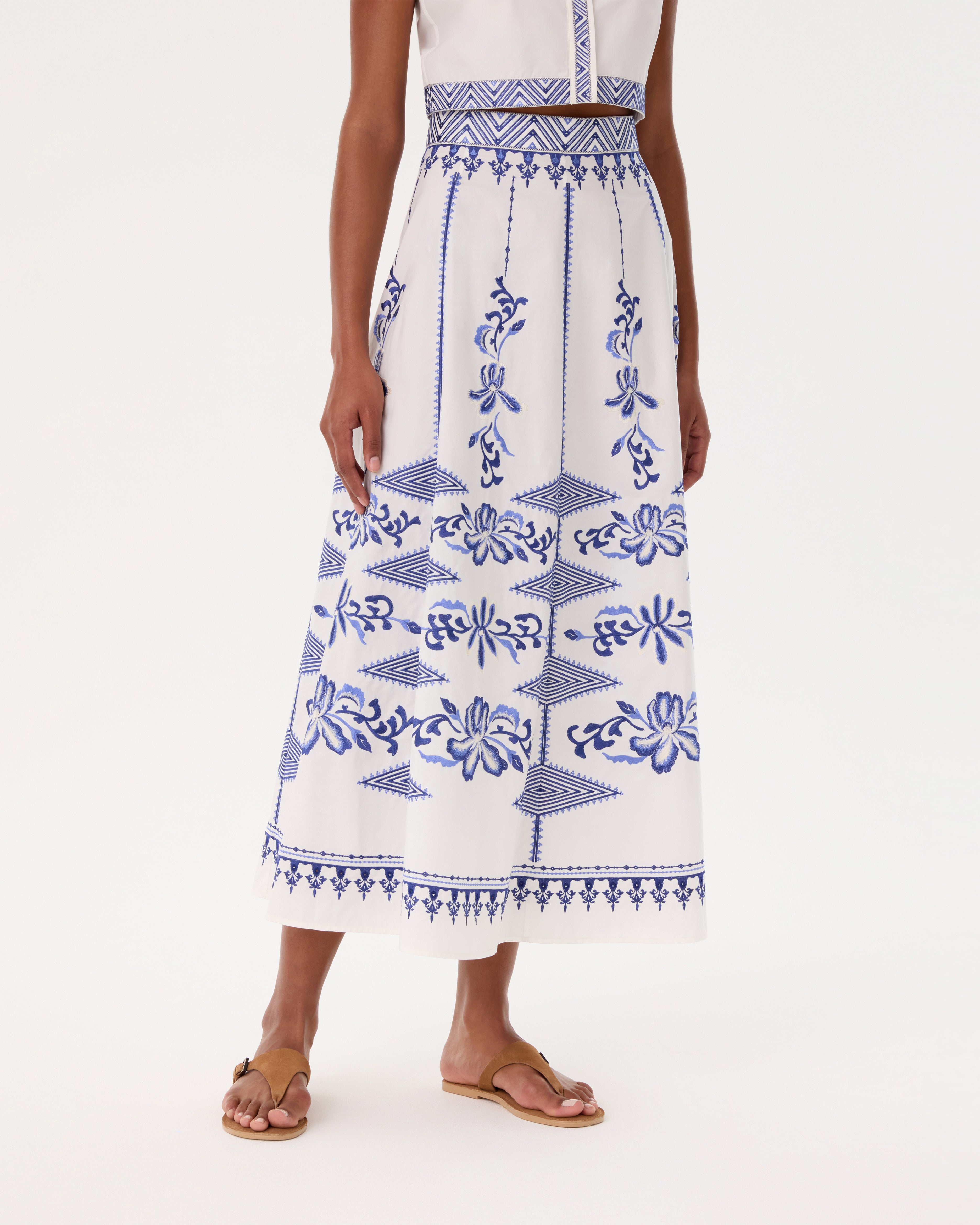 New Camille Skirt with Iris Embroidery