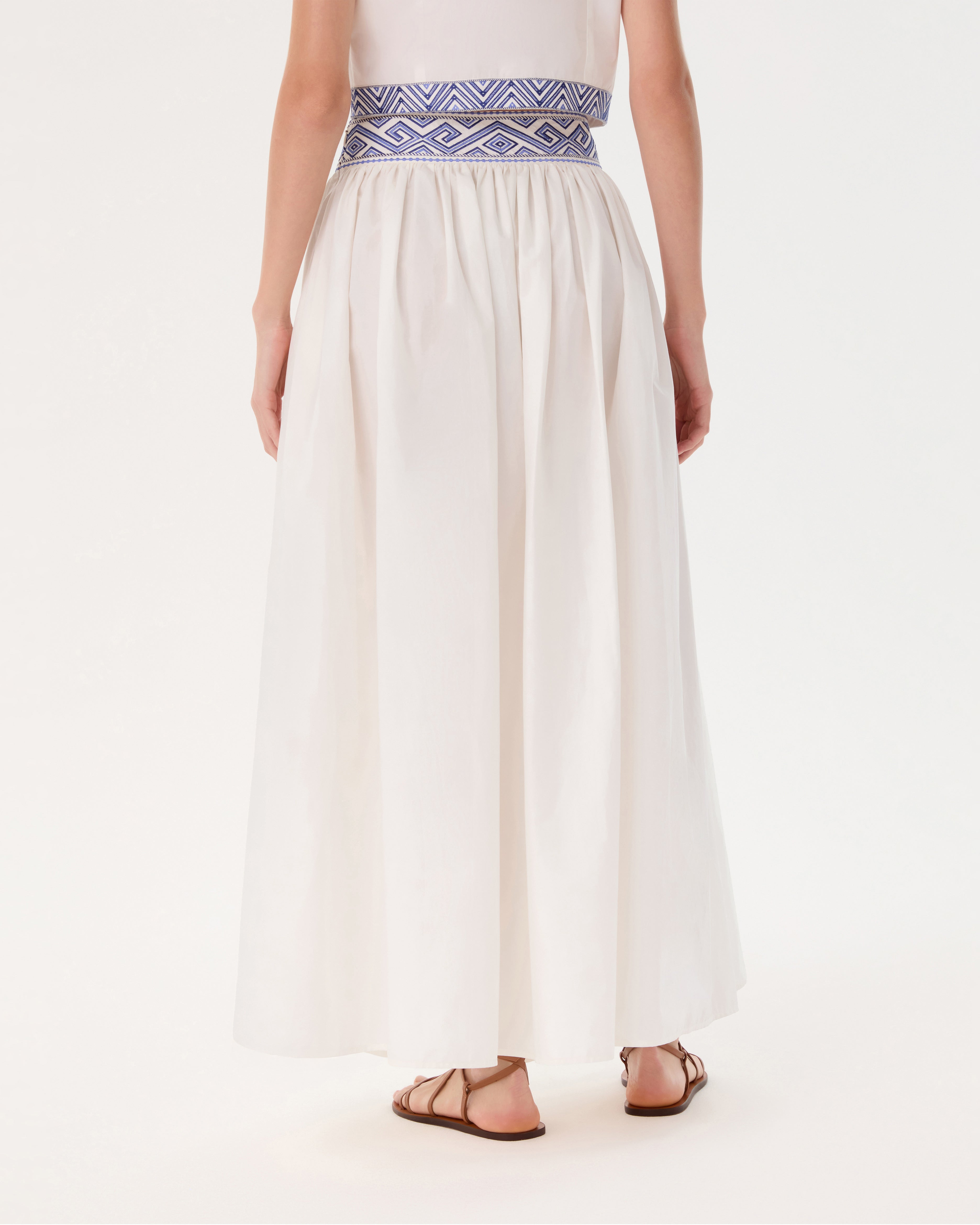 Ombretta Skirt with Iris Embroidery