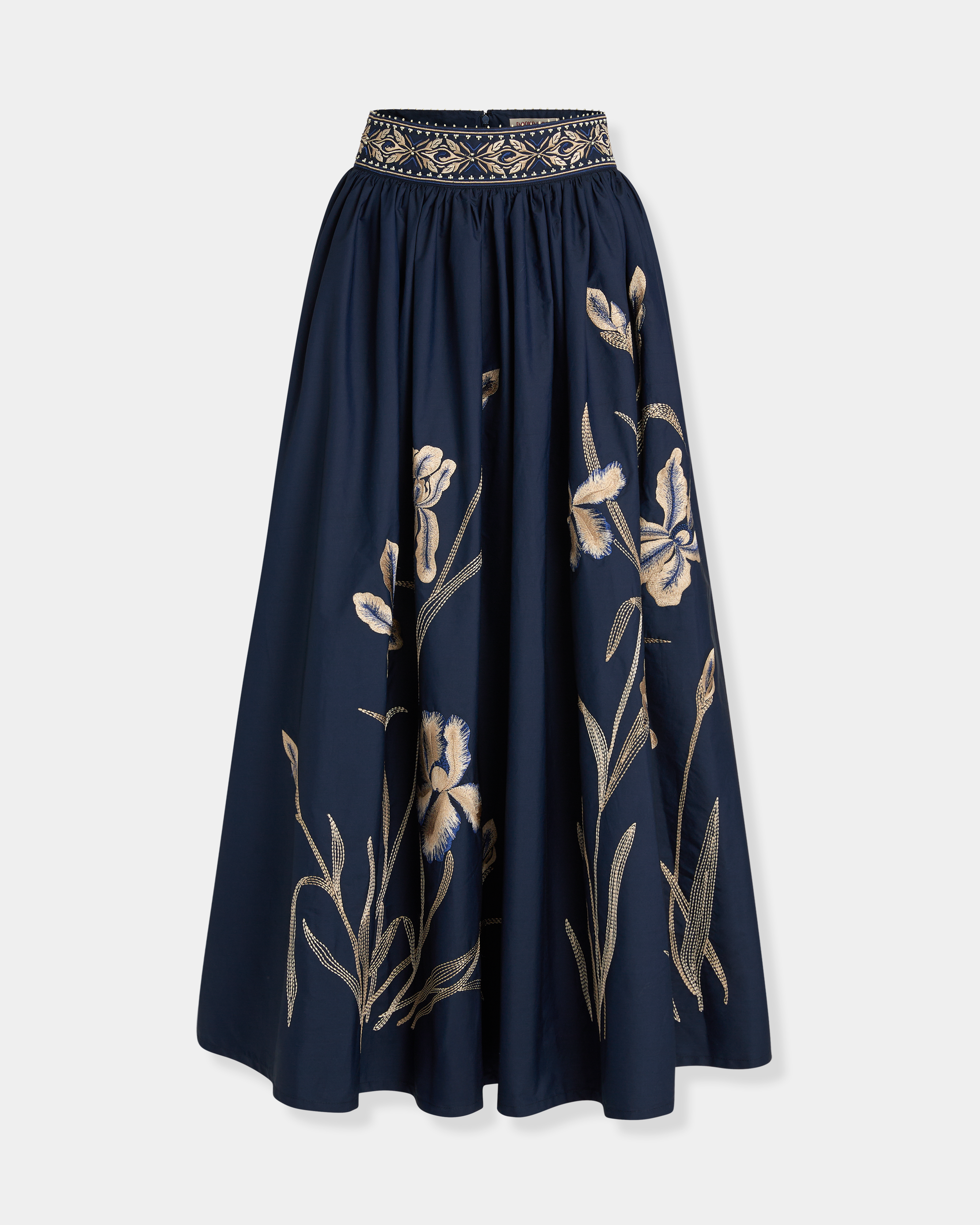 Ombretta Skirt with Iris Embroidery