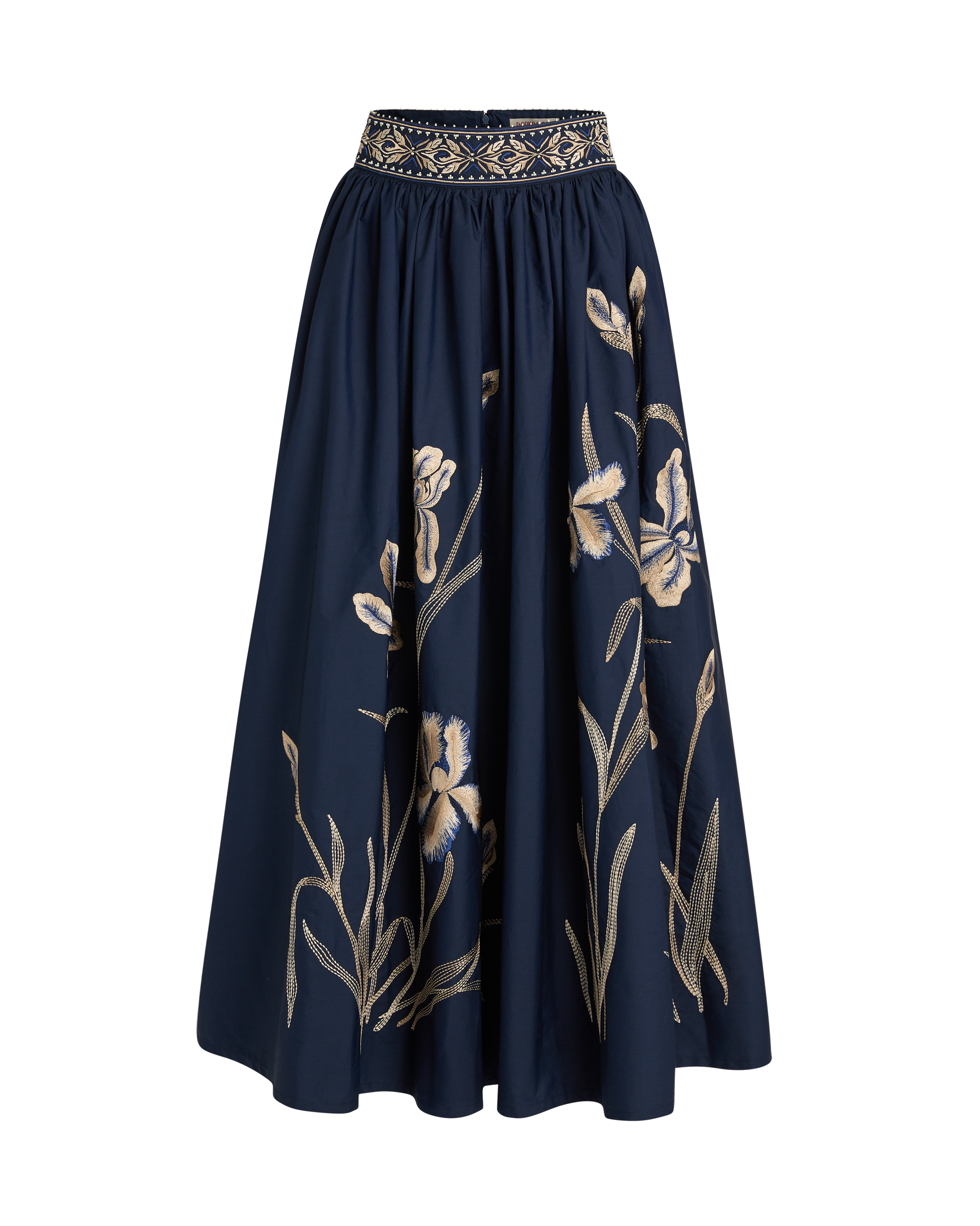 Ombretta Skirt with Iris Embroidery