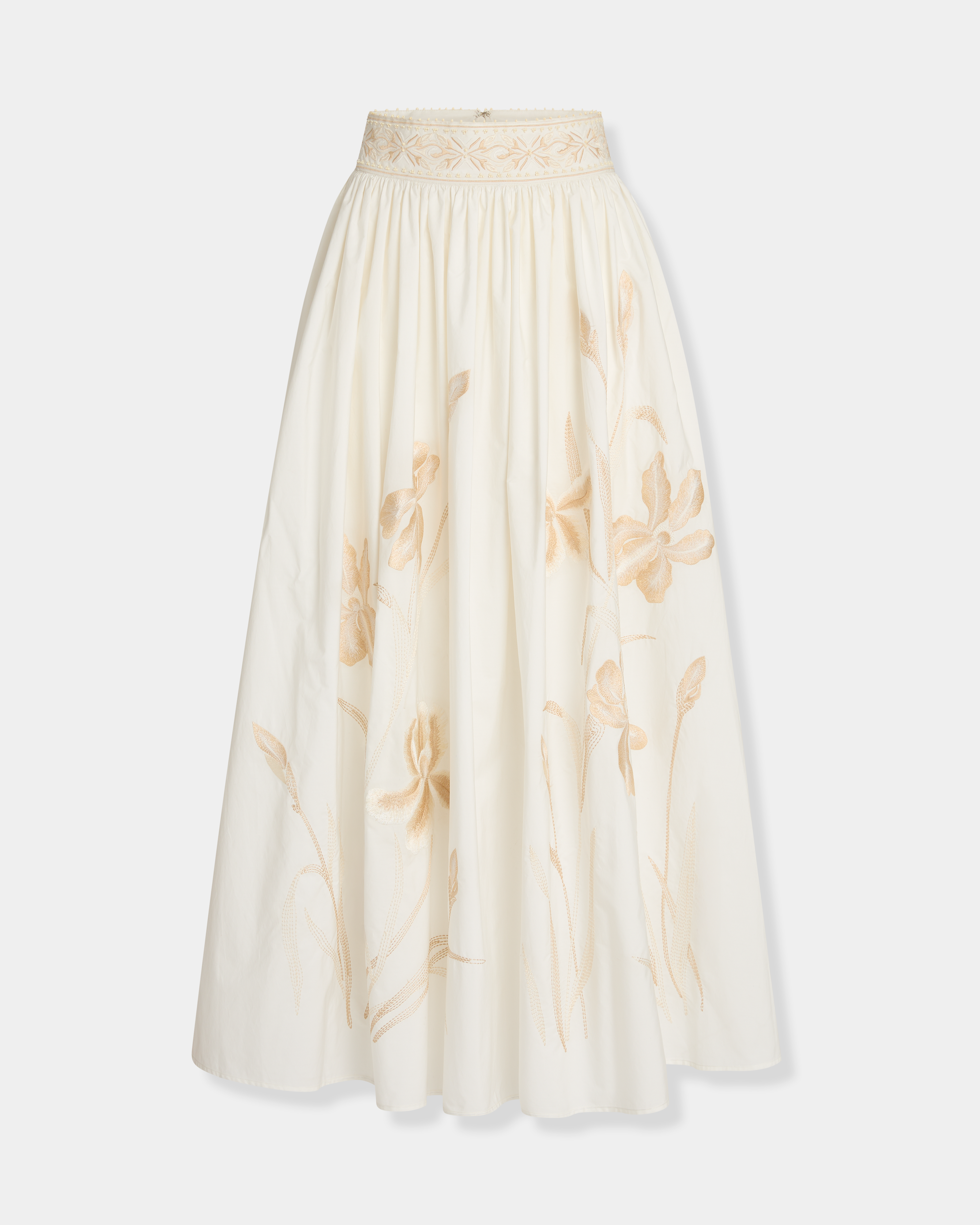 Ombretta Skirt with Iris Embroidery