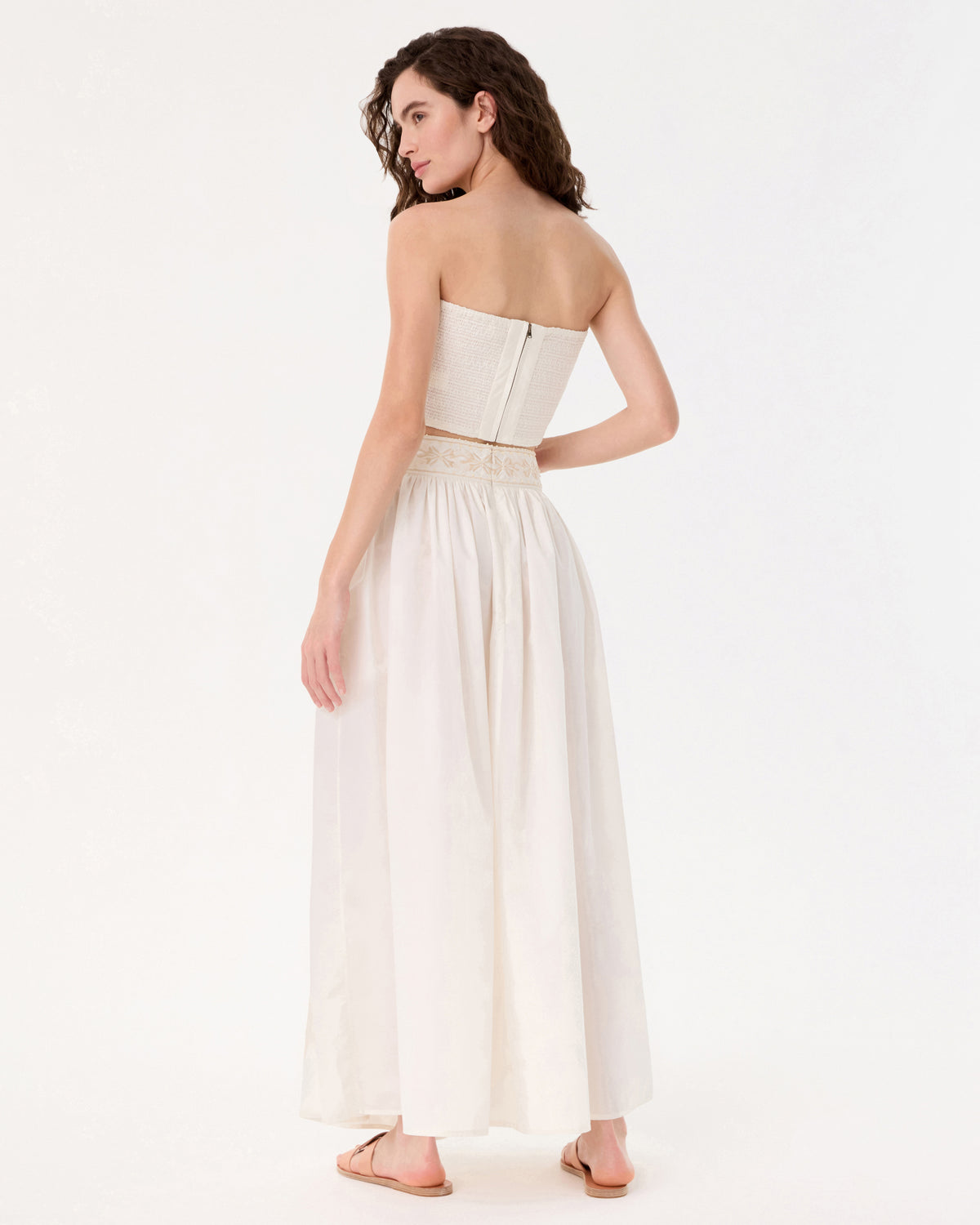 Ombretta Skirt with Iris Embroidery