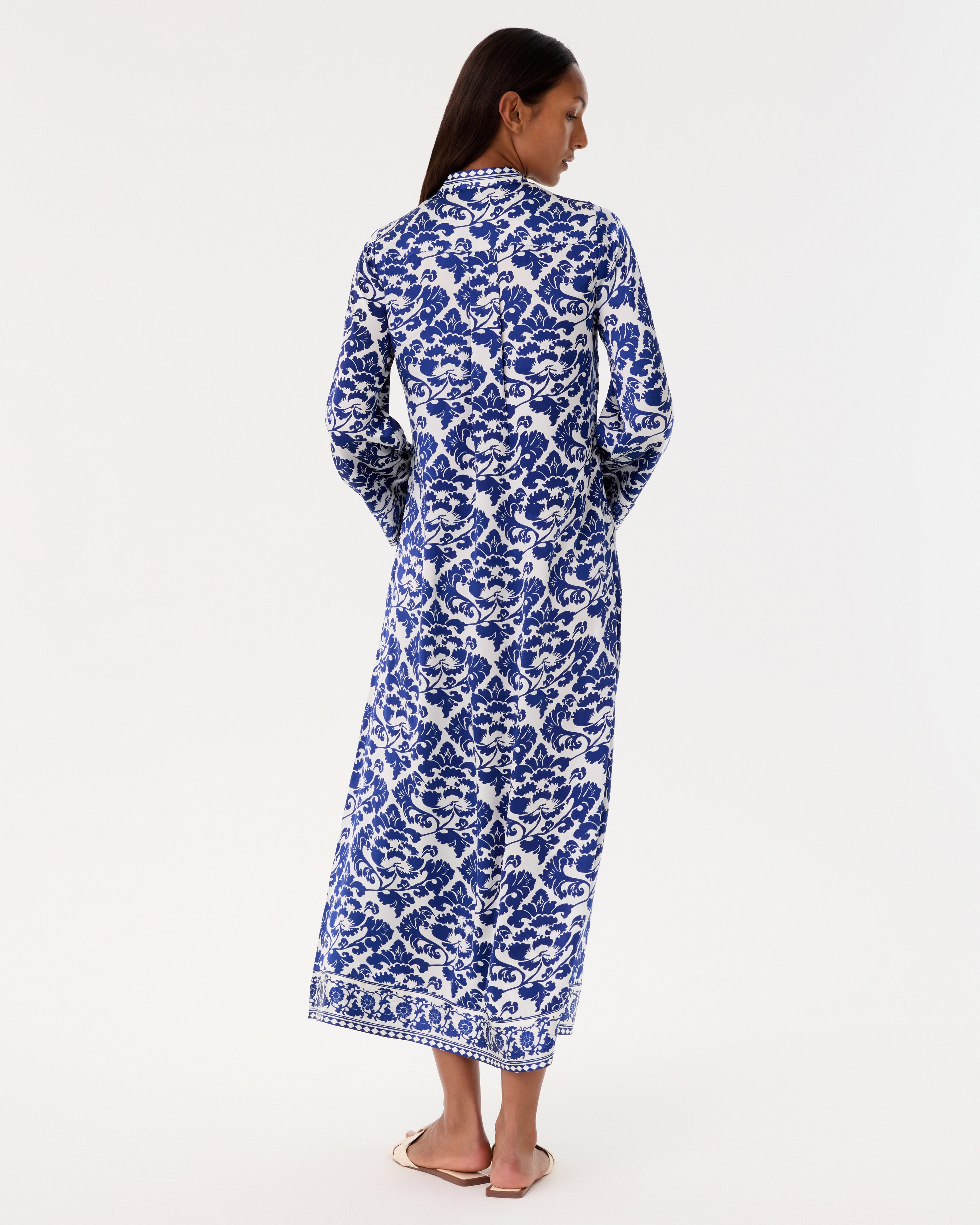 Jenna Caftan in Lotus Flower Print
