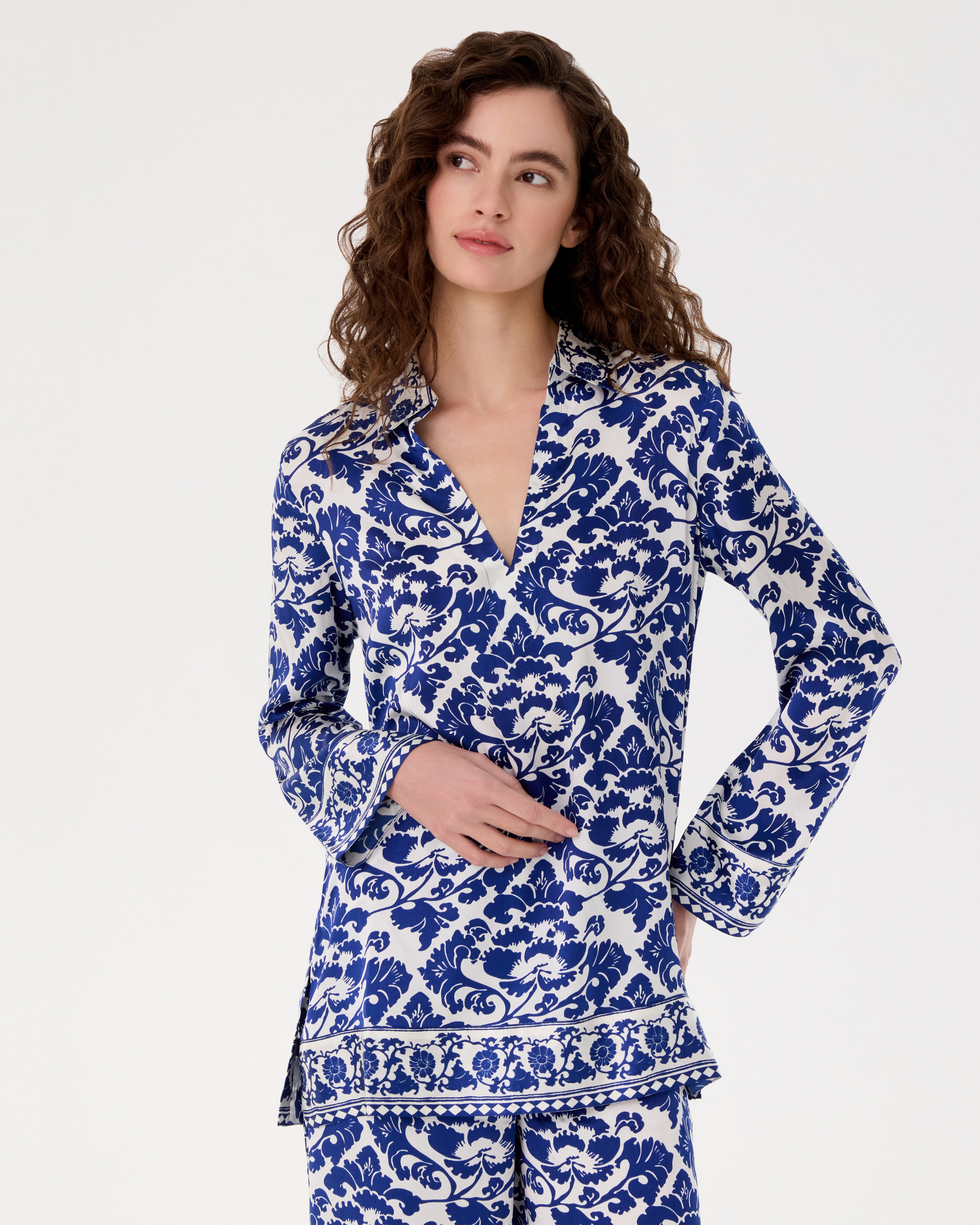 Jia Tunic in Lotus Flower Print