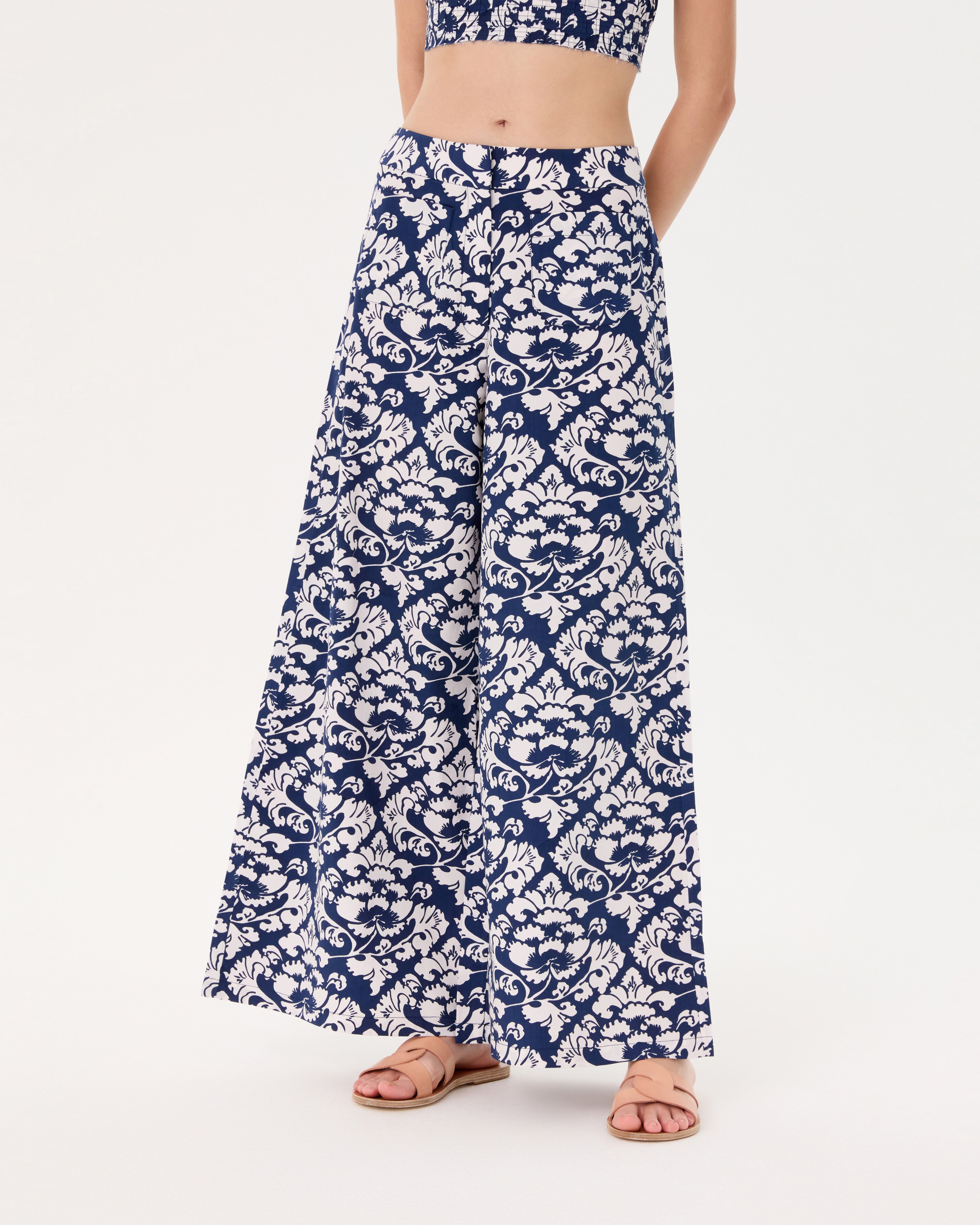 Adele Trousers in Lotus Flower Print