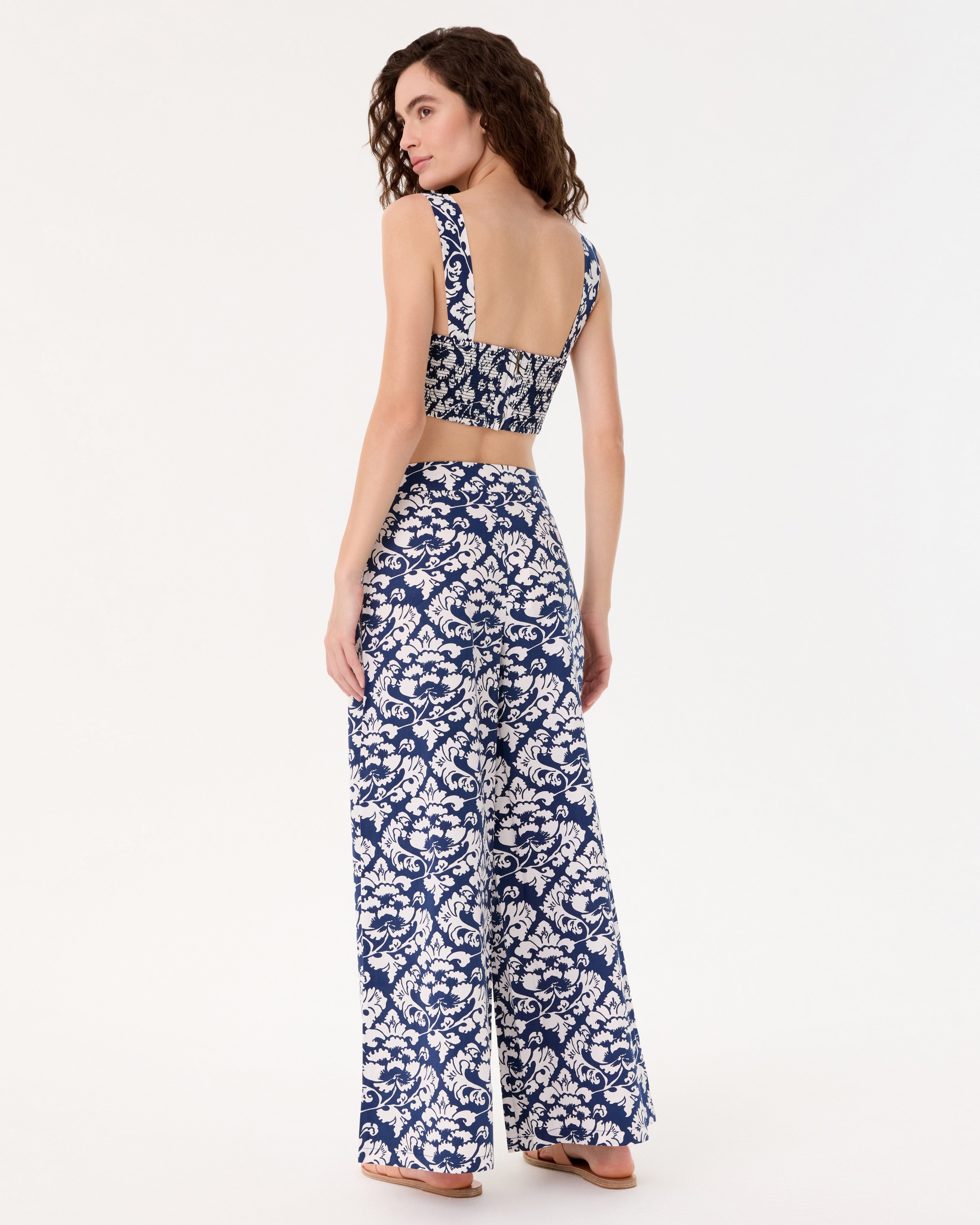 Adele Trousers in Lotus Flower Print