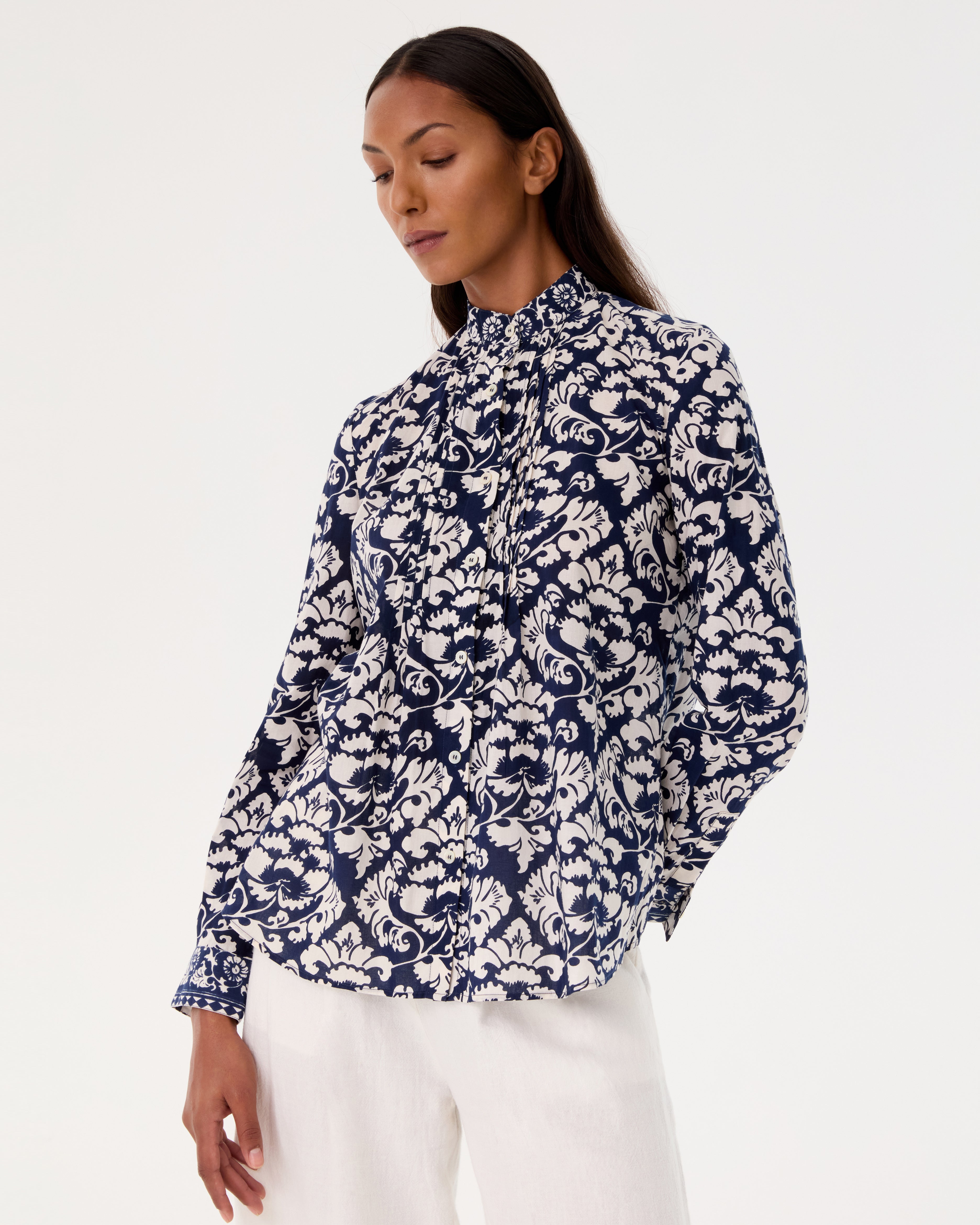 Chiara Shirt in Lotus Flower Print