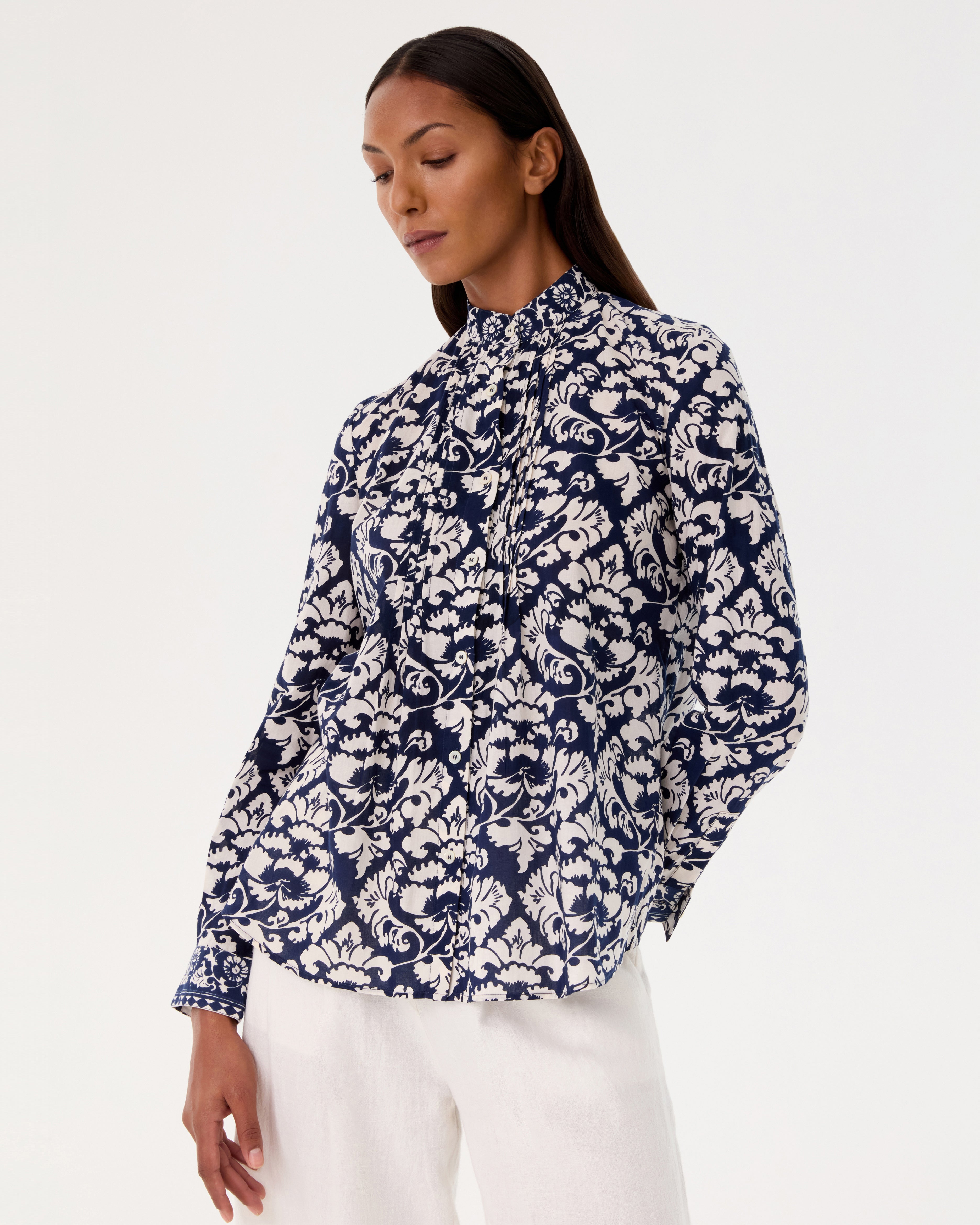 Chiara Shirt in Lotus Flower Print