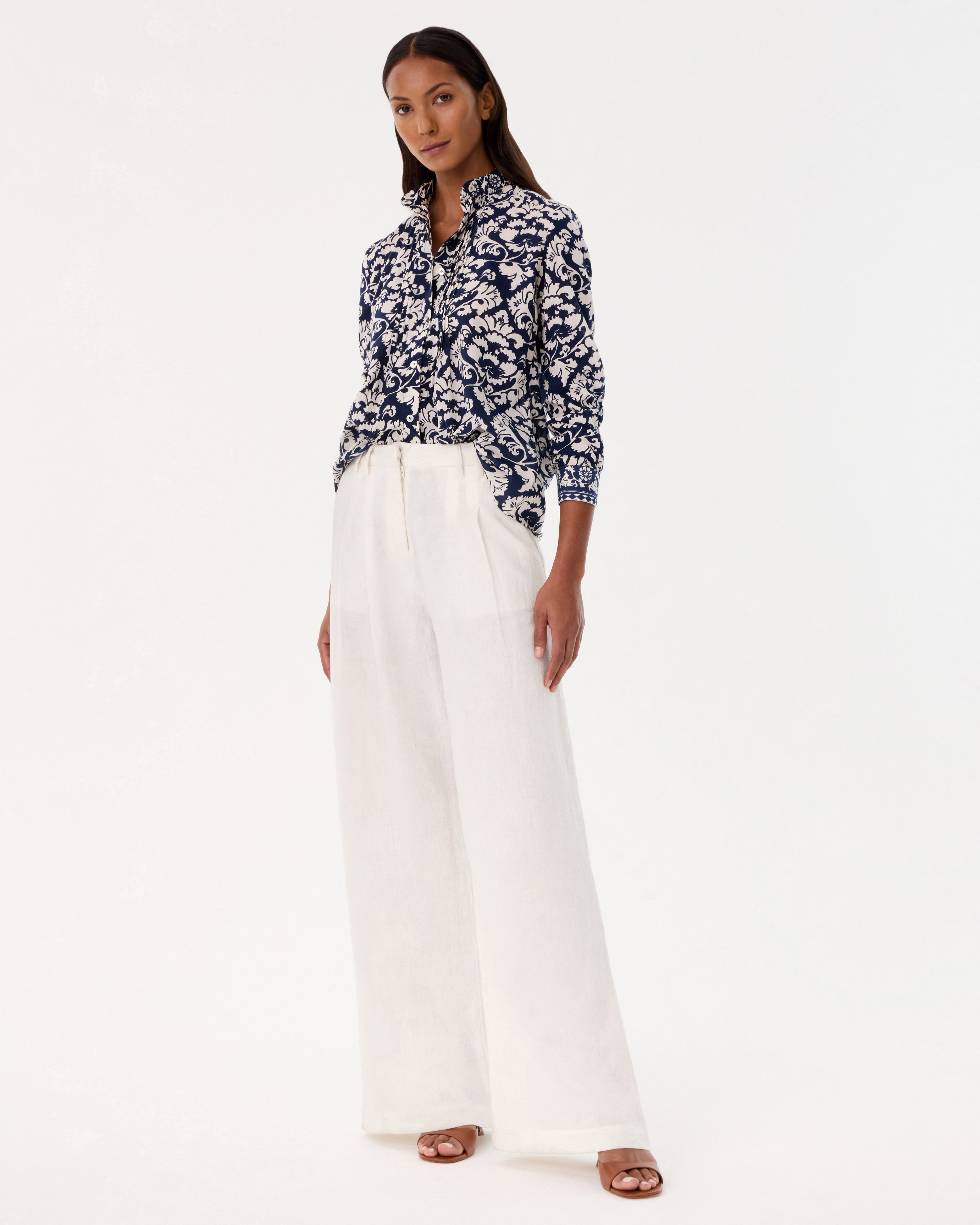 Chiara Shirt in Lotus Flower Print