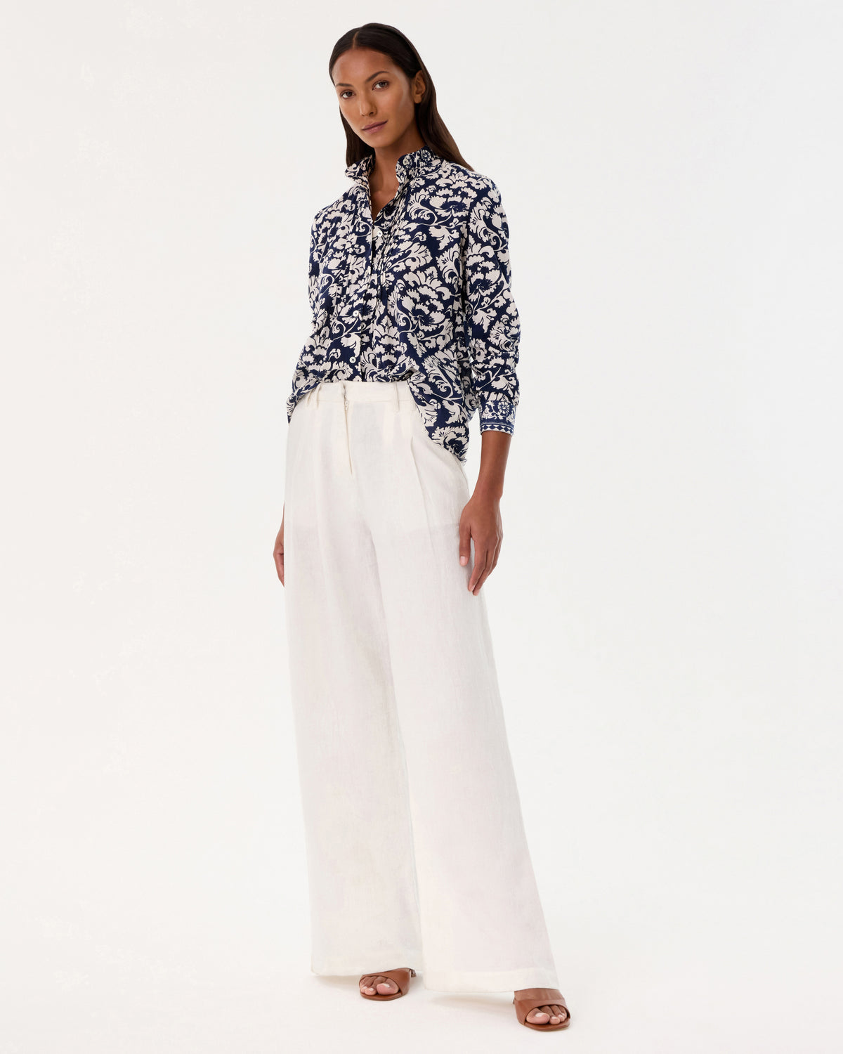 Chiara Shirt in Lotus Flower Print