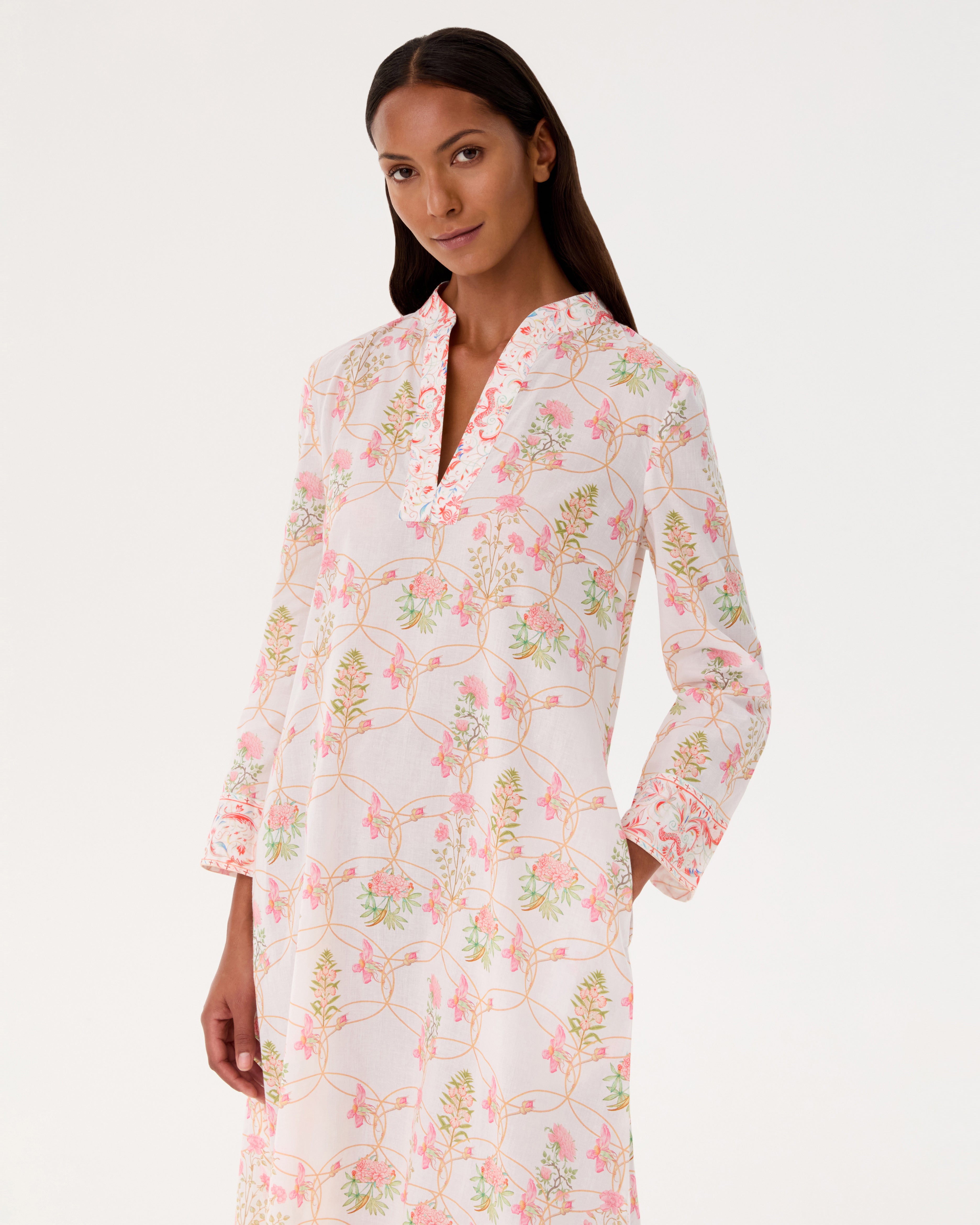 Giada Caftan in Rose Garden Print