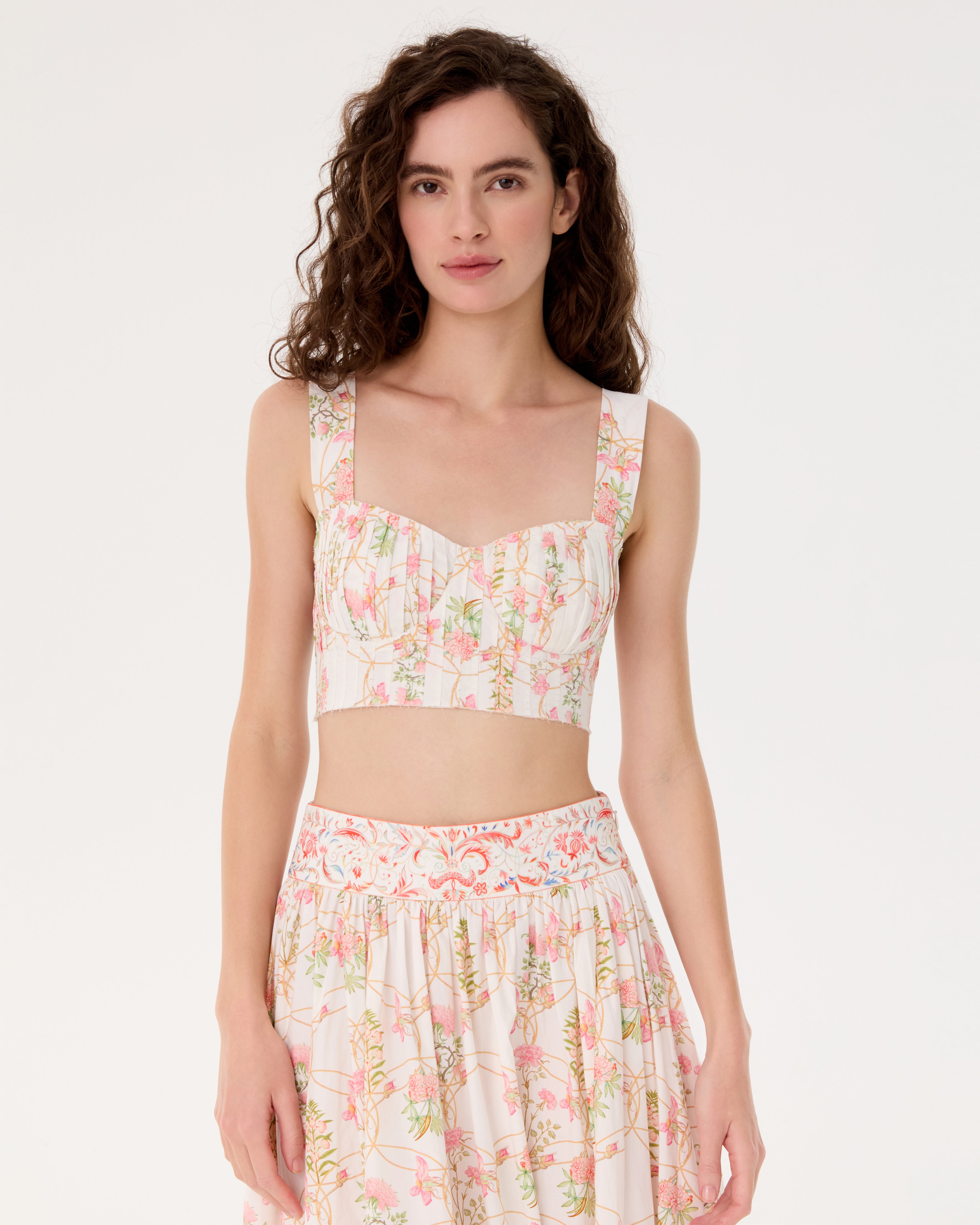 Dalia Top in Rose Garden Print