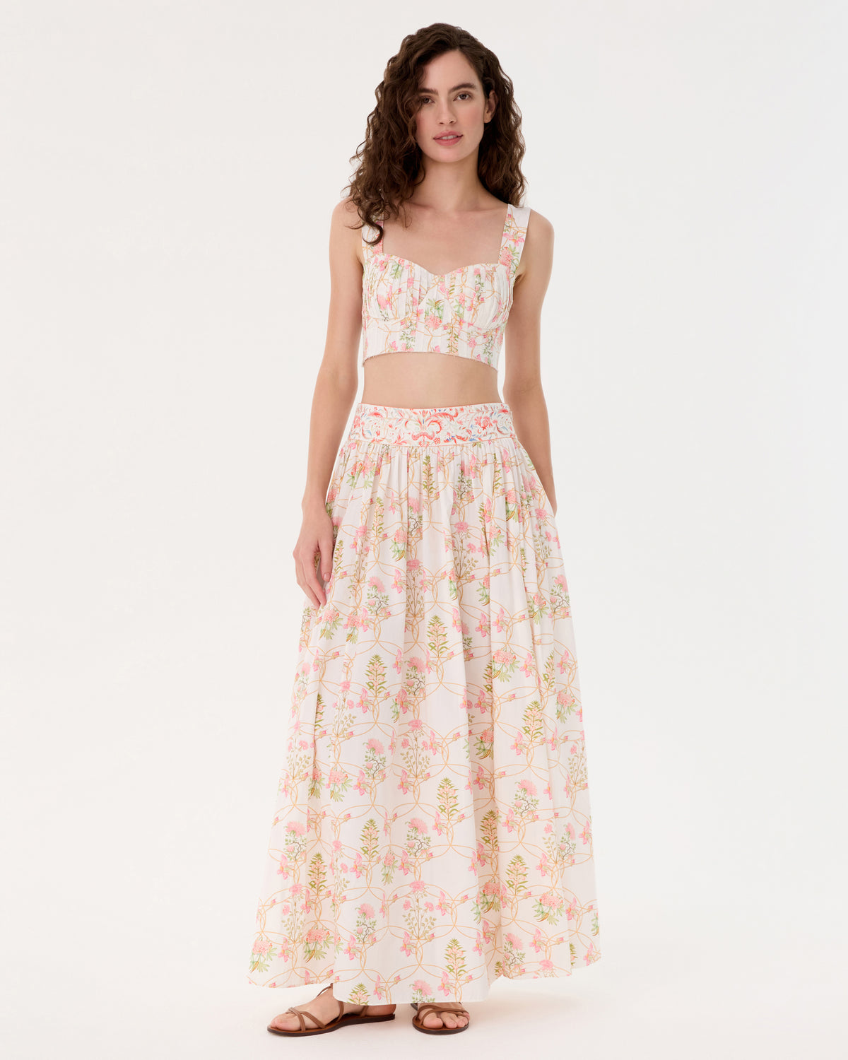 Dalia Top in Rose Garden Print
