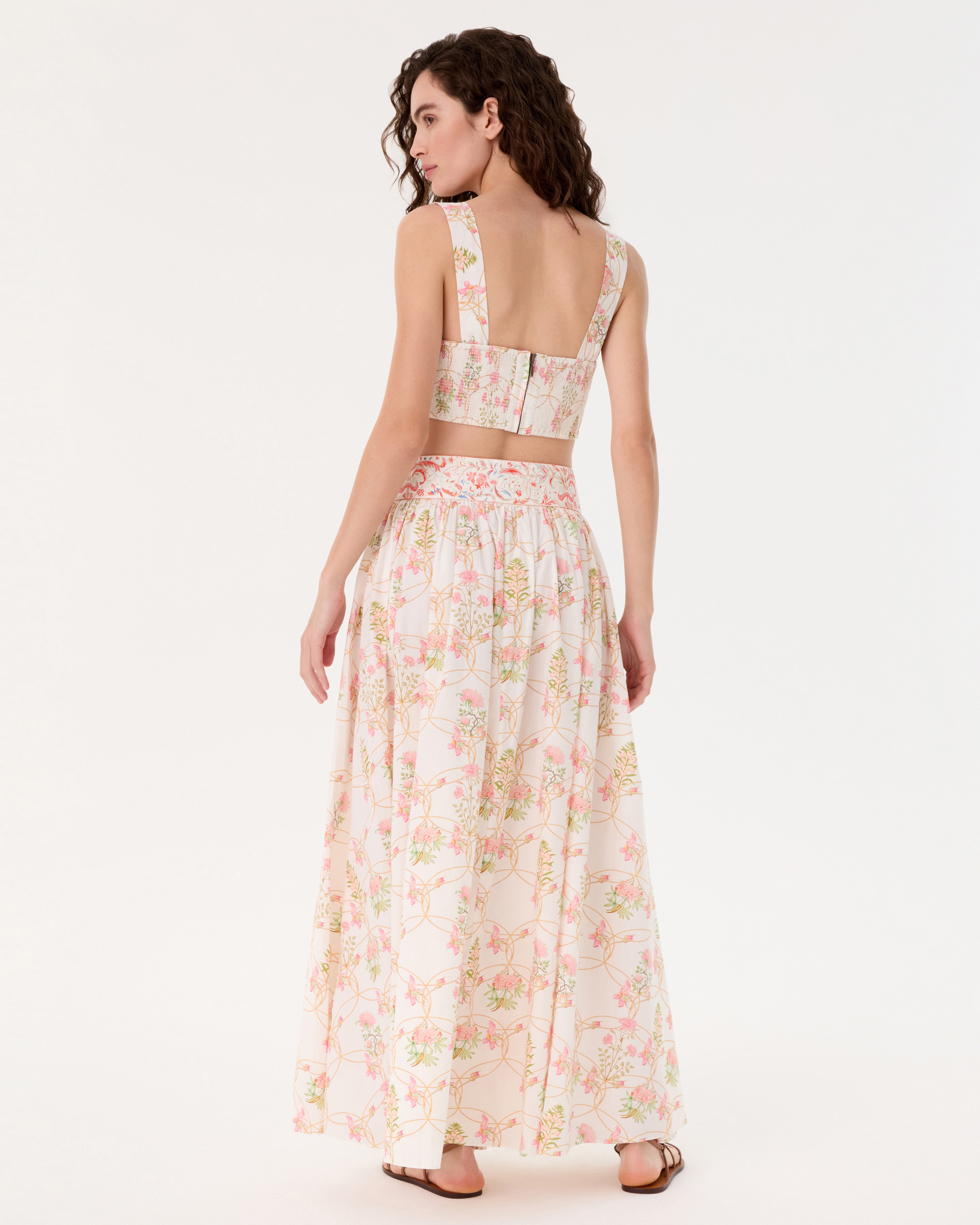 Dalia Top in Rose Garden Print