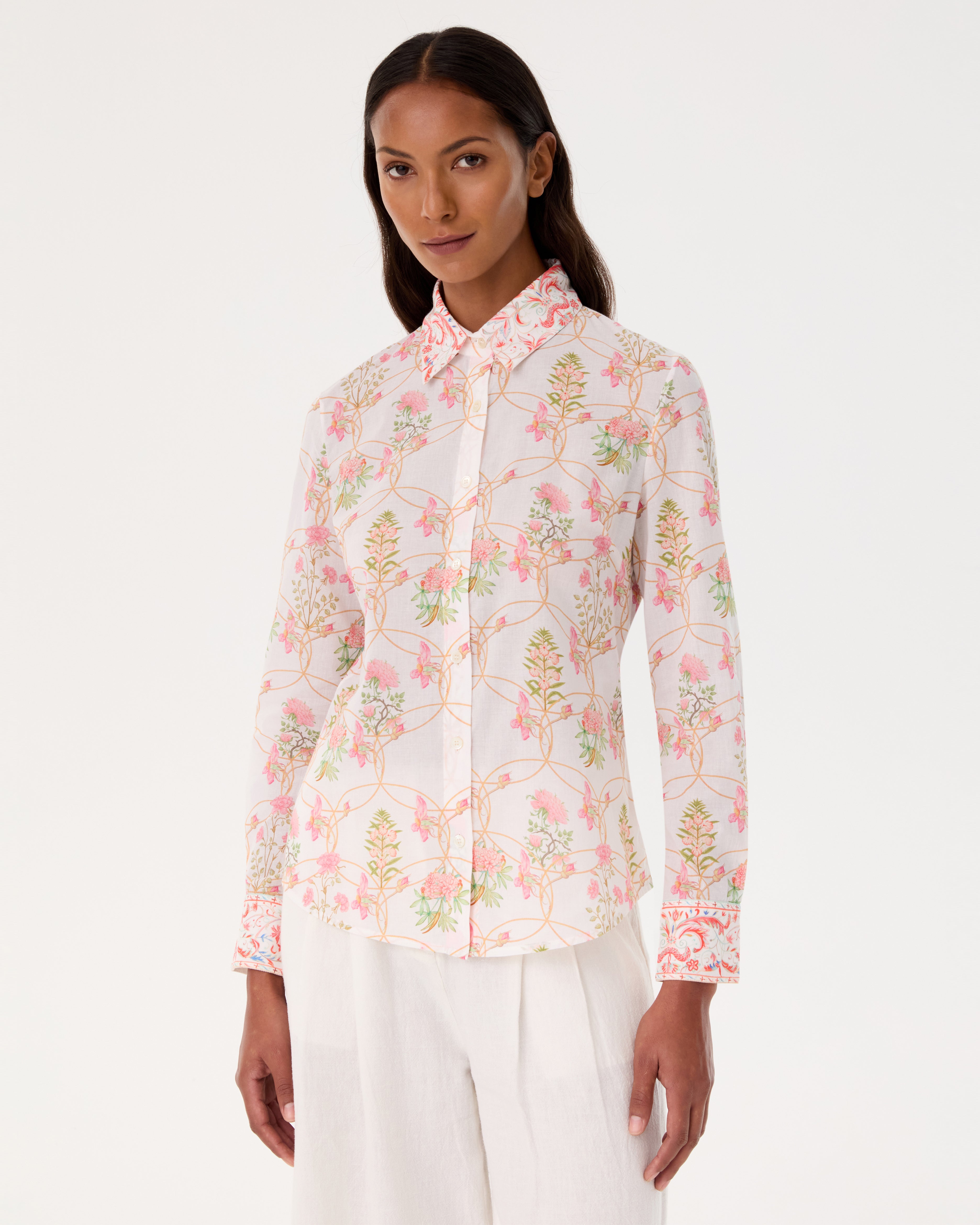 Patricia Shirt in Rose Garden Print