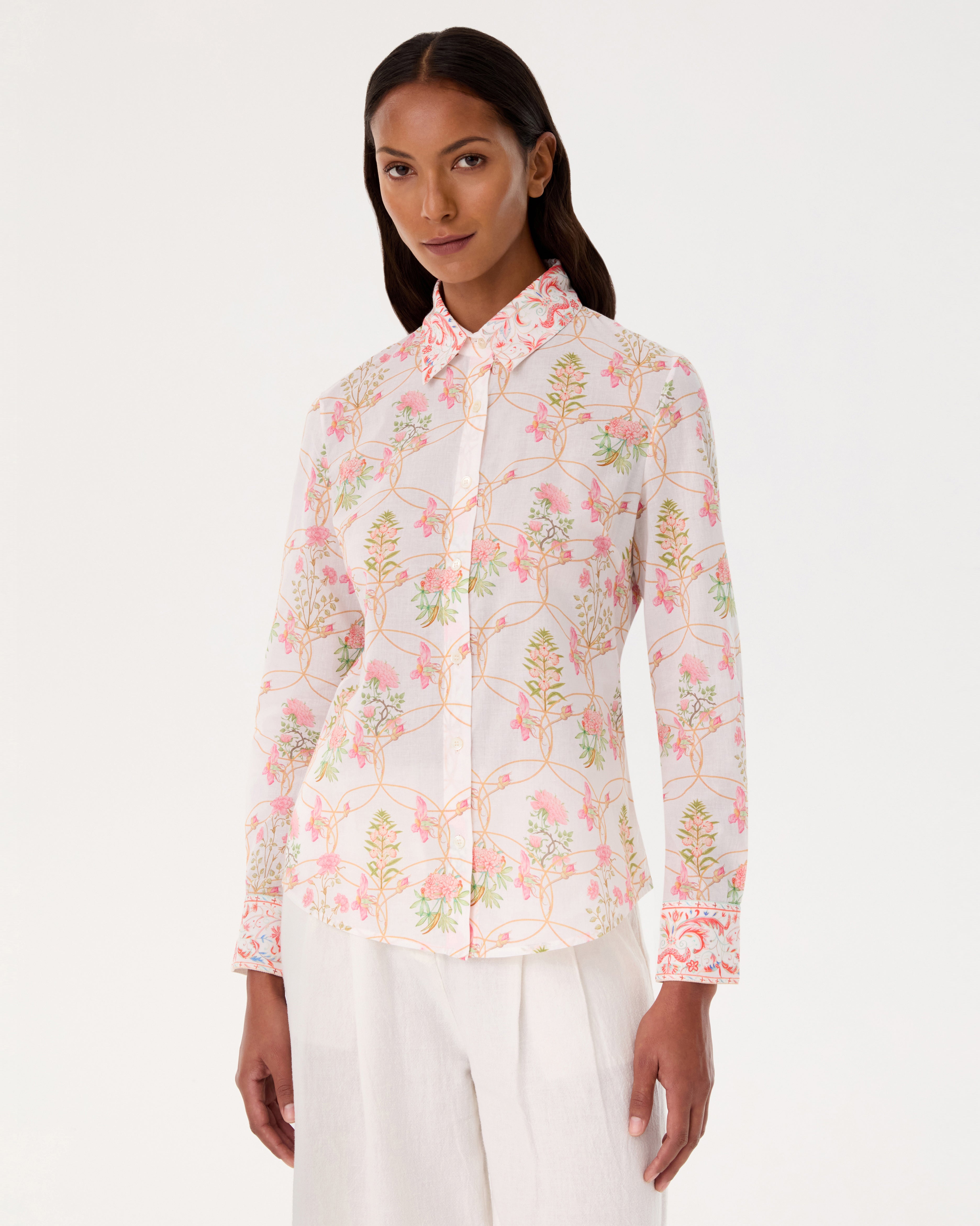 Patricia Shirt in Rose Garden Print