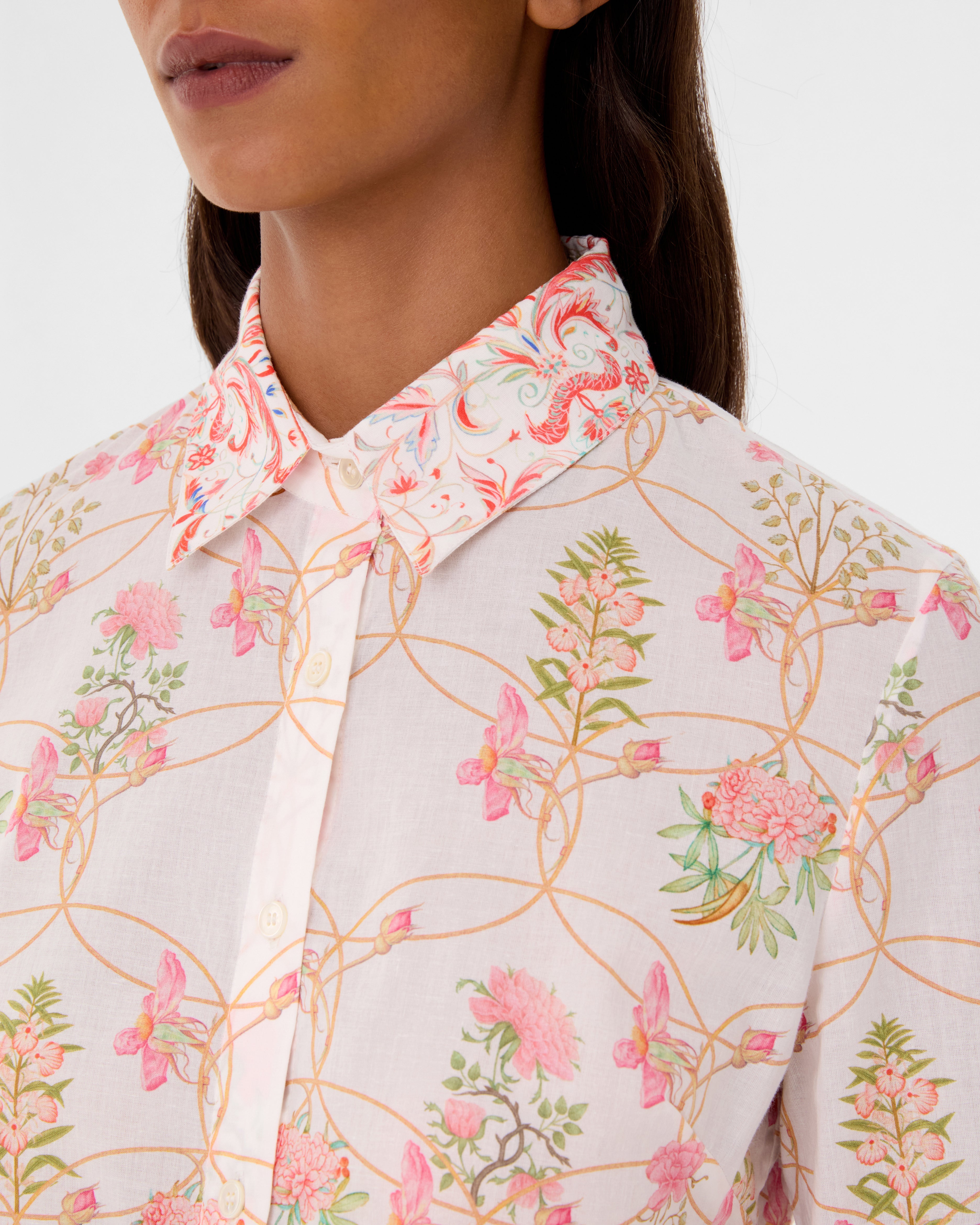 Patricia Shirt in Rose Garden Print