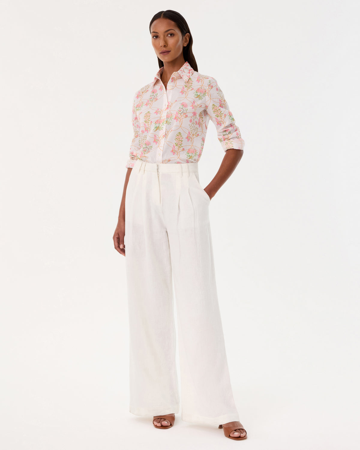 Patricia Shirt in Rose Garden Print