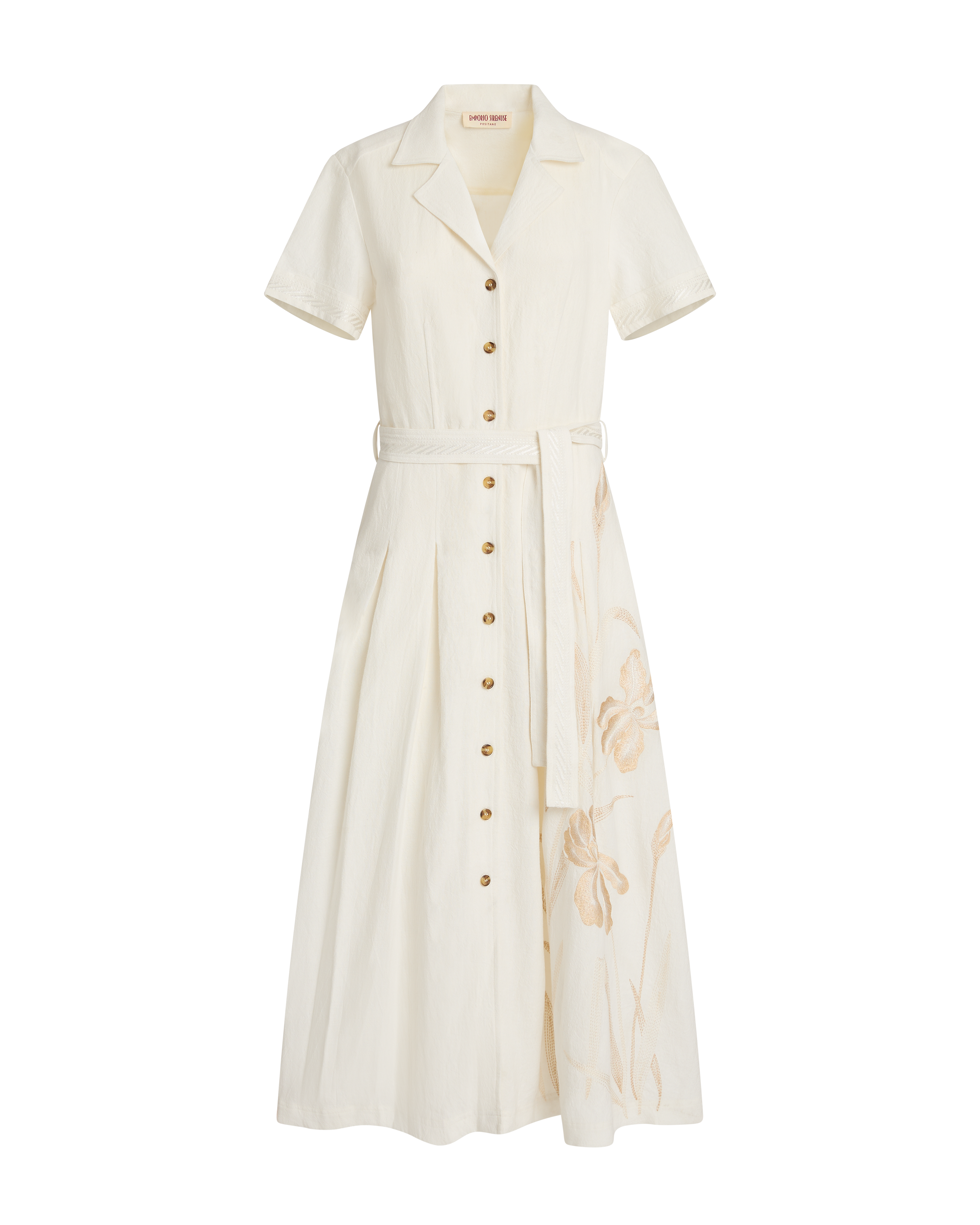 Daria Dress with Sand Flowers Embroidery
