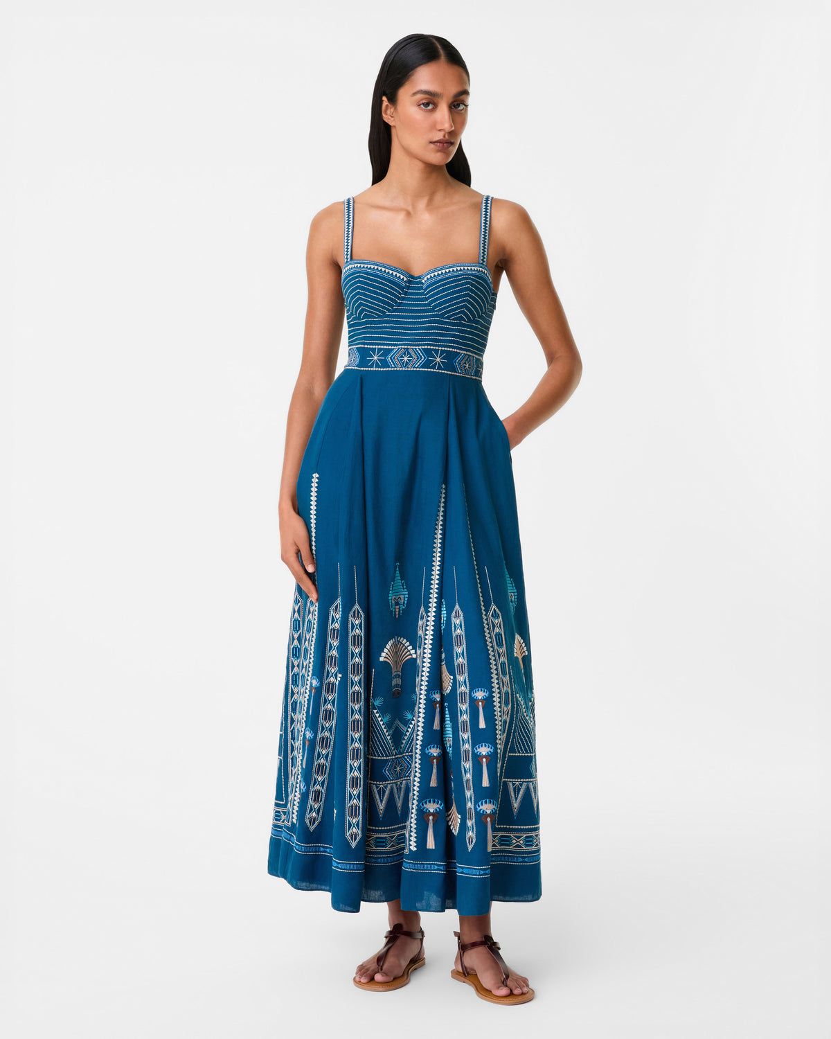 Elida Dress with Ballerina Embroidery