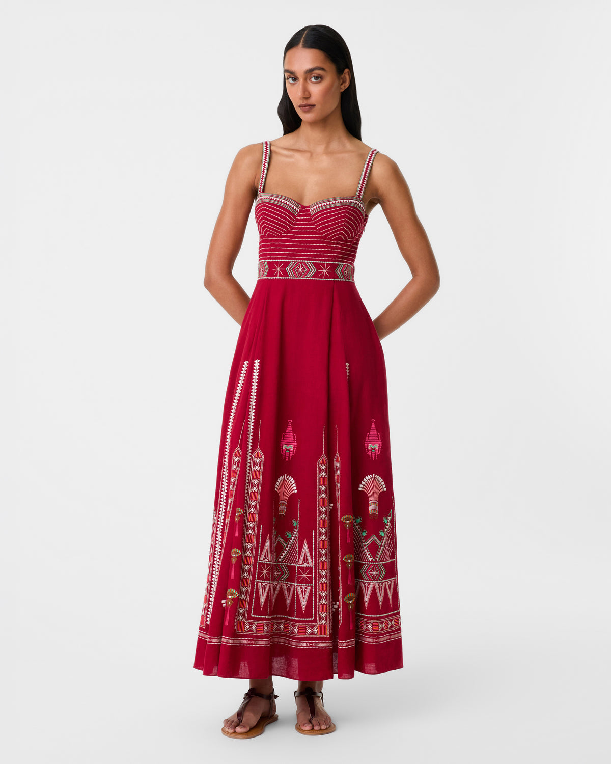 Elida Dress with Ballerina Embroidery