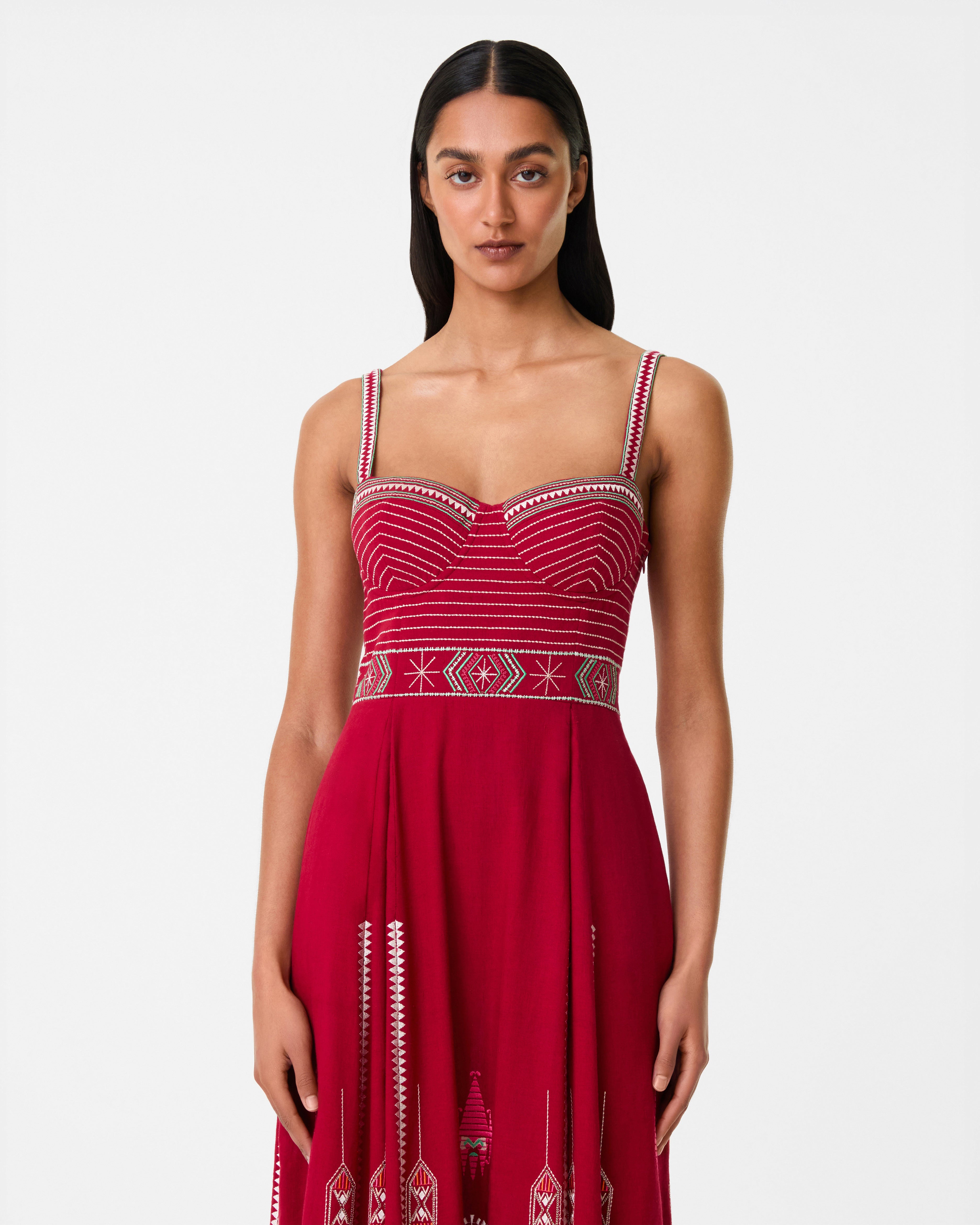 Elida Dress with Ballerina Embroidery