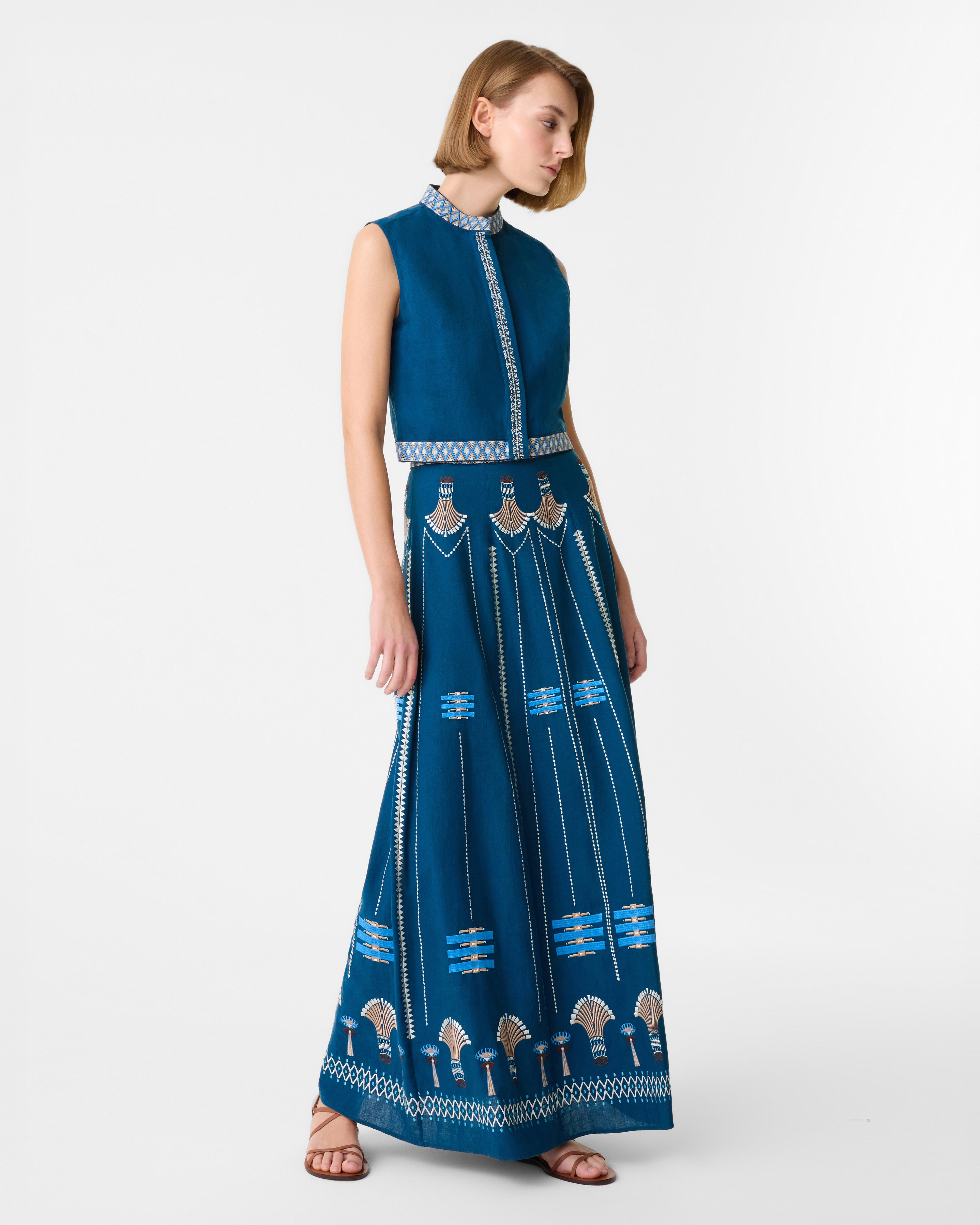 Camille Skirt with Ballerina Embroidery